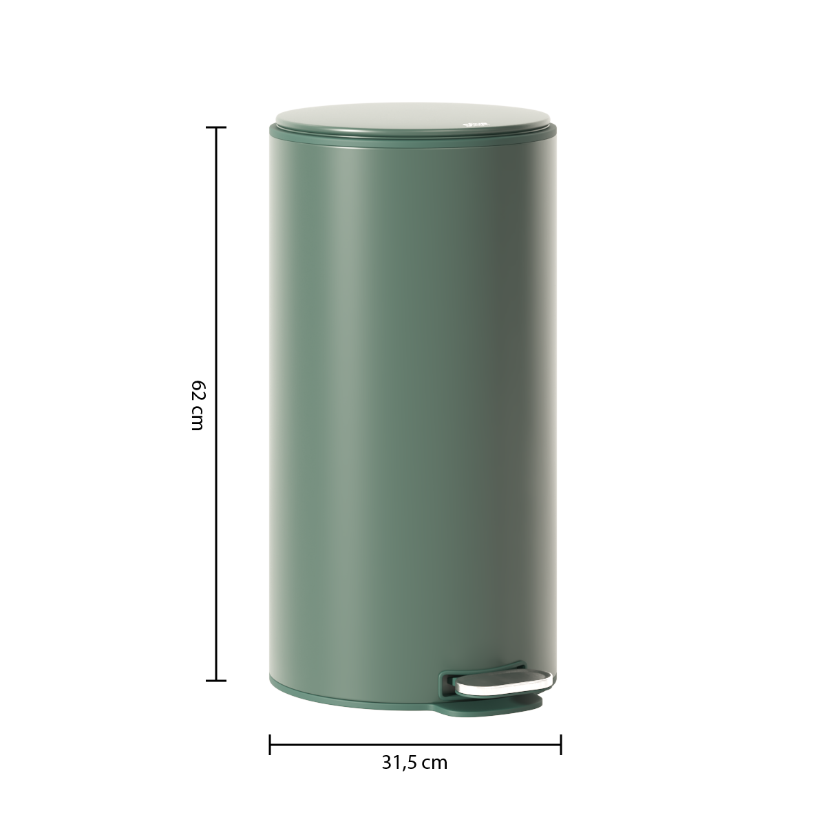 Cos gunoi metal 30 l verde delta - Five