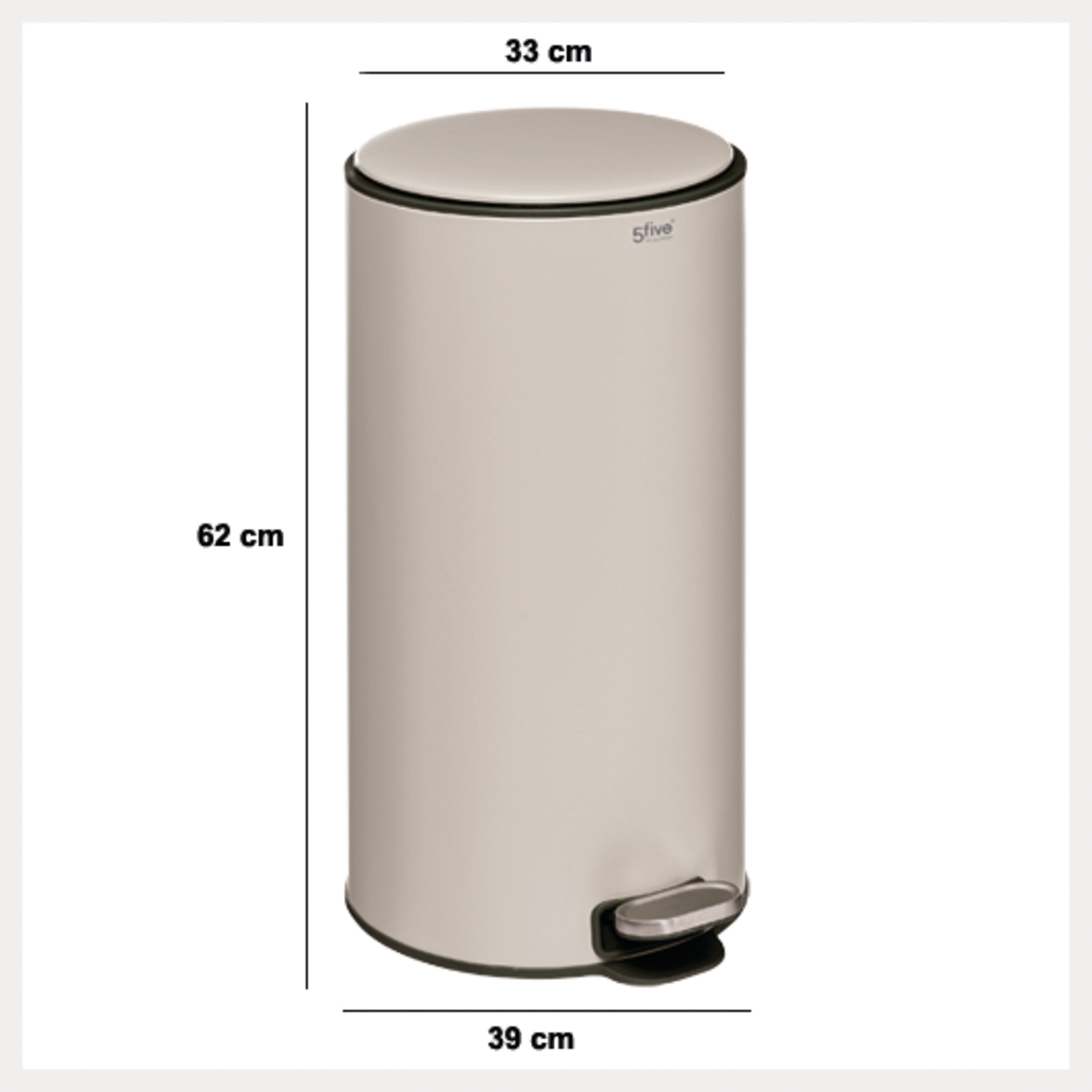 Cos de gunoi metal 30 l argile delta - Five