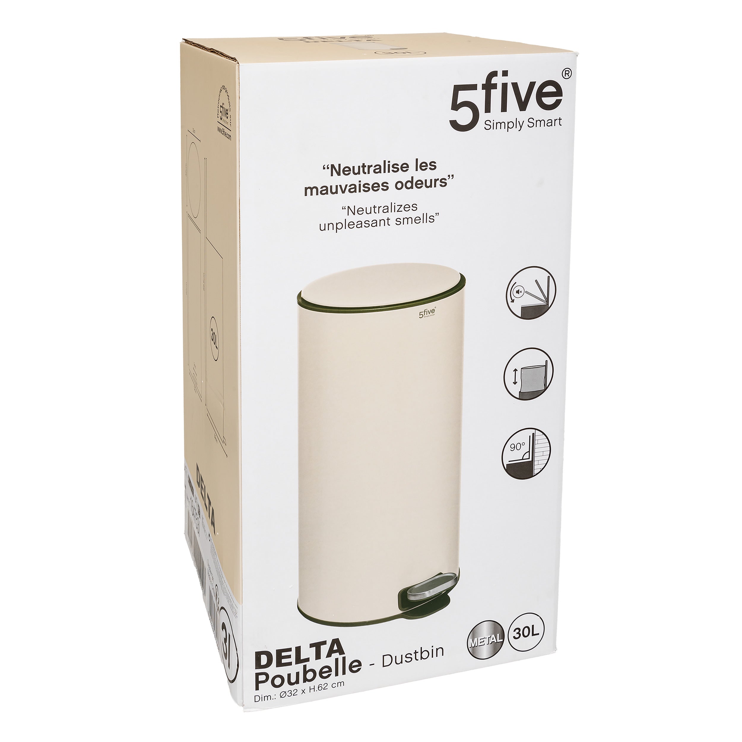 Cos de gunoi metal 30 l argile delta - Five