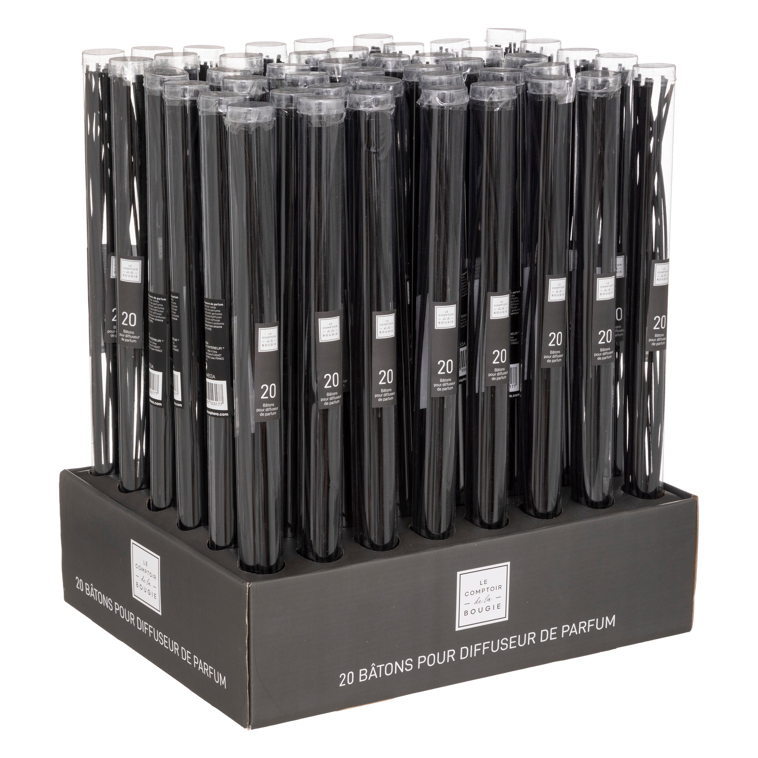 Betisoare difuzoare, 20 bucati - Negru, H. 40 cm - Atmosphera