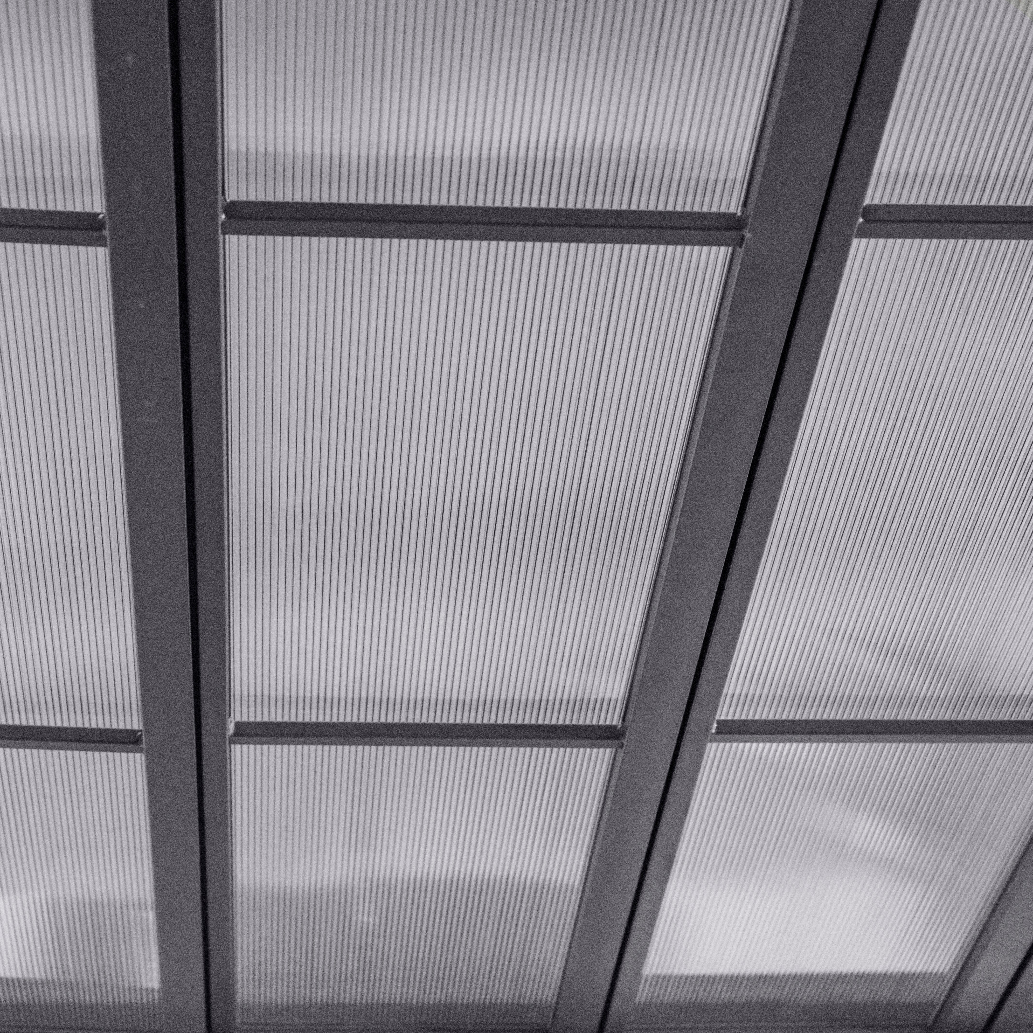 Pergola independenta din aluminiu cu acoperis din policarbonat, Hesperide Belize graphite, 3 x 3,8 m