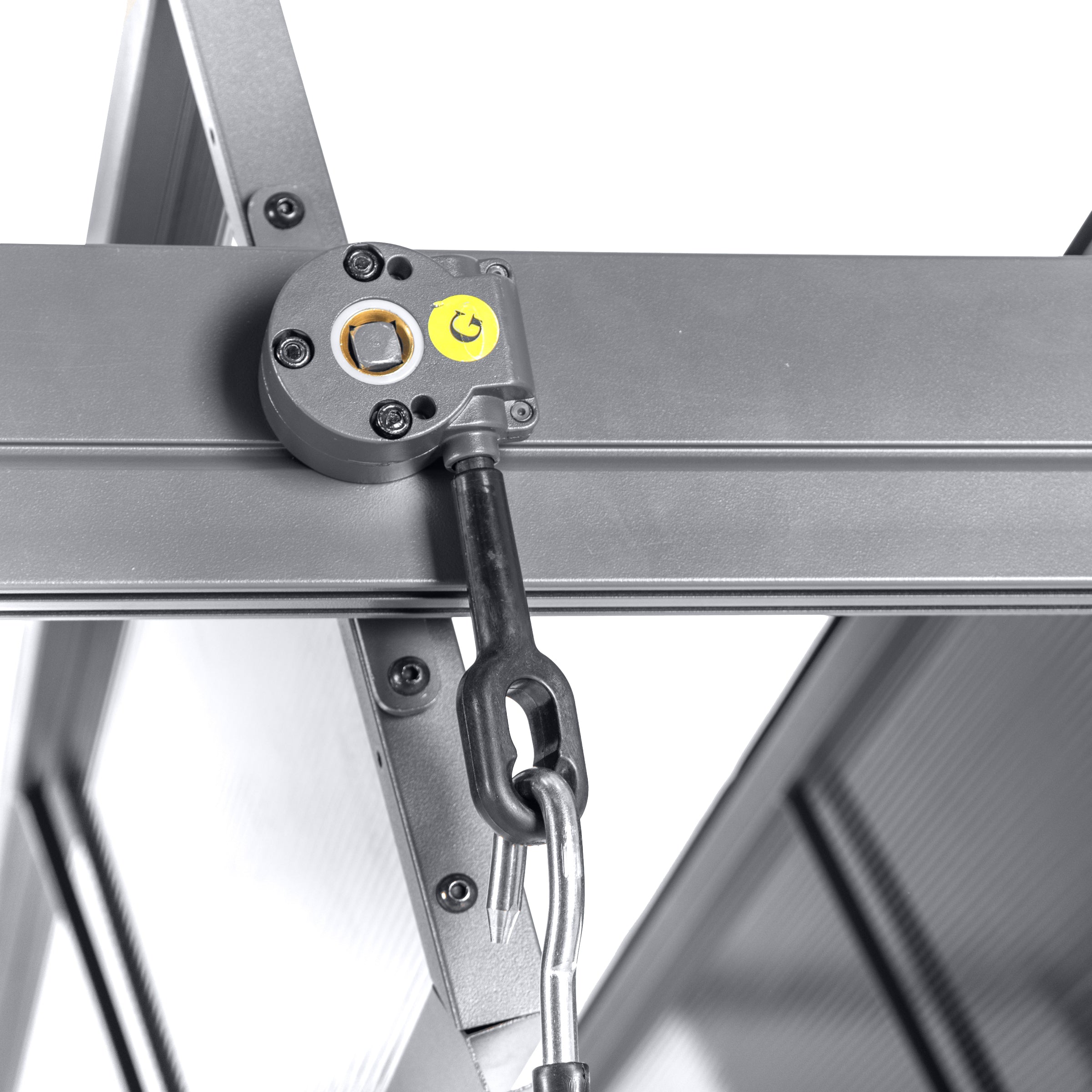 Pergola independenta din aluminiu cu acoperis din policarbonat, Hesperide Belize graphite, 3 x 3,8 m