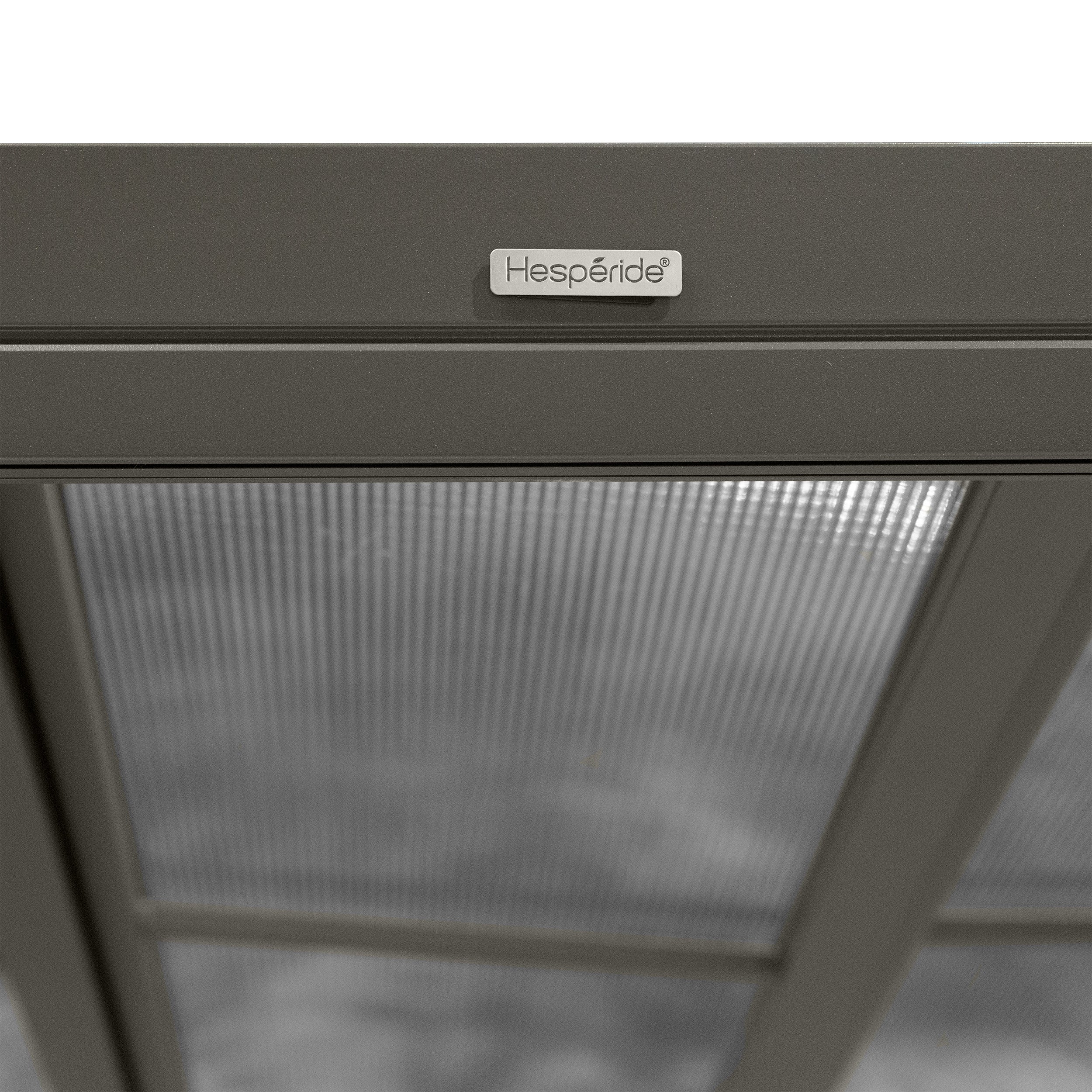 Pergola independenta din aluminiu cu acoperis din policarbonat, Hesperide Belize graphite, 3 x 3,8 m