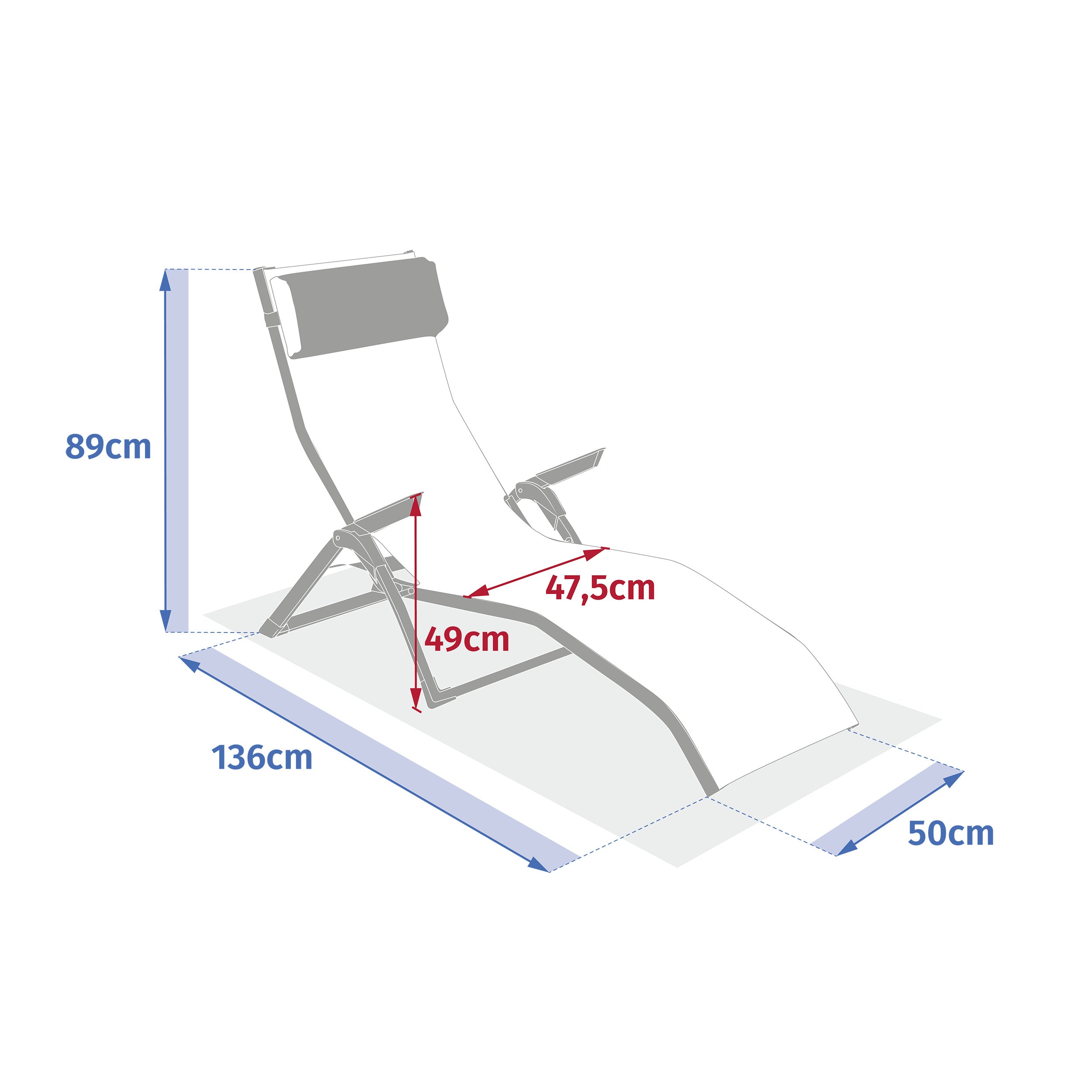 Sezlong Decima din in si lut, din aluminiu si textilena - Hesperide