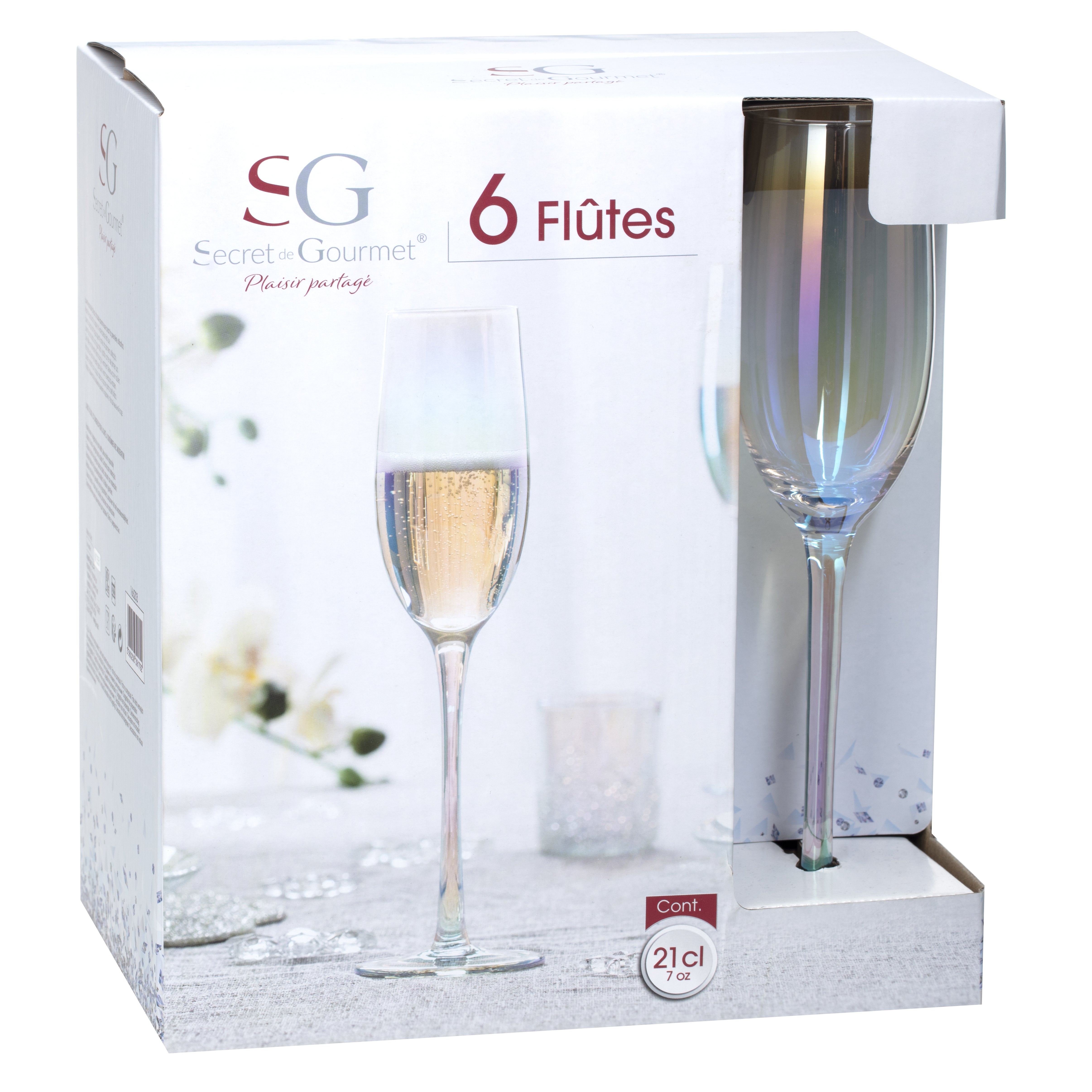 Tacam, flaut set 6 fantasy 21 cl - Secret de Gourmet