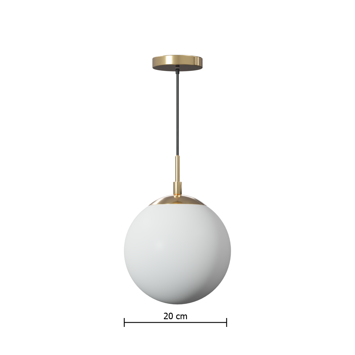 Corp de iluminat, lampa suspendata dris glob sticla alb D20 cm - Atmosphera
