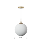 Corp de iluminat, lampa suspendata dris glob sticla alb D20 cm - Atmosphera