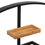 Organizator casa, valet metal negru-bambus - Five