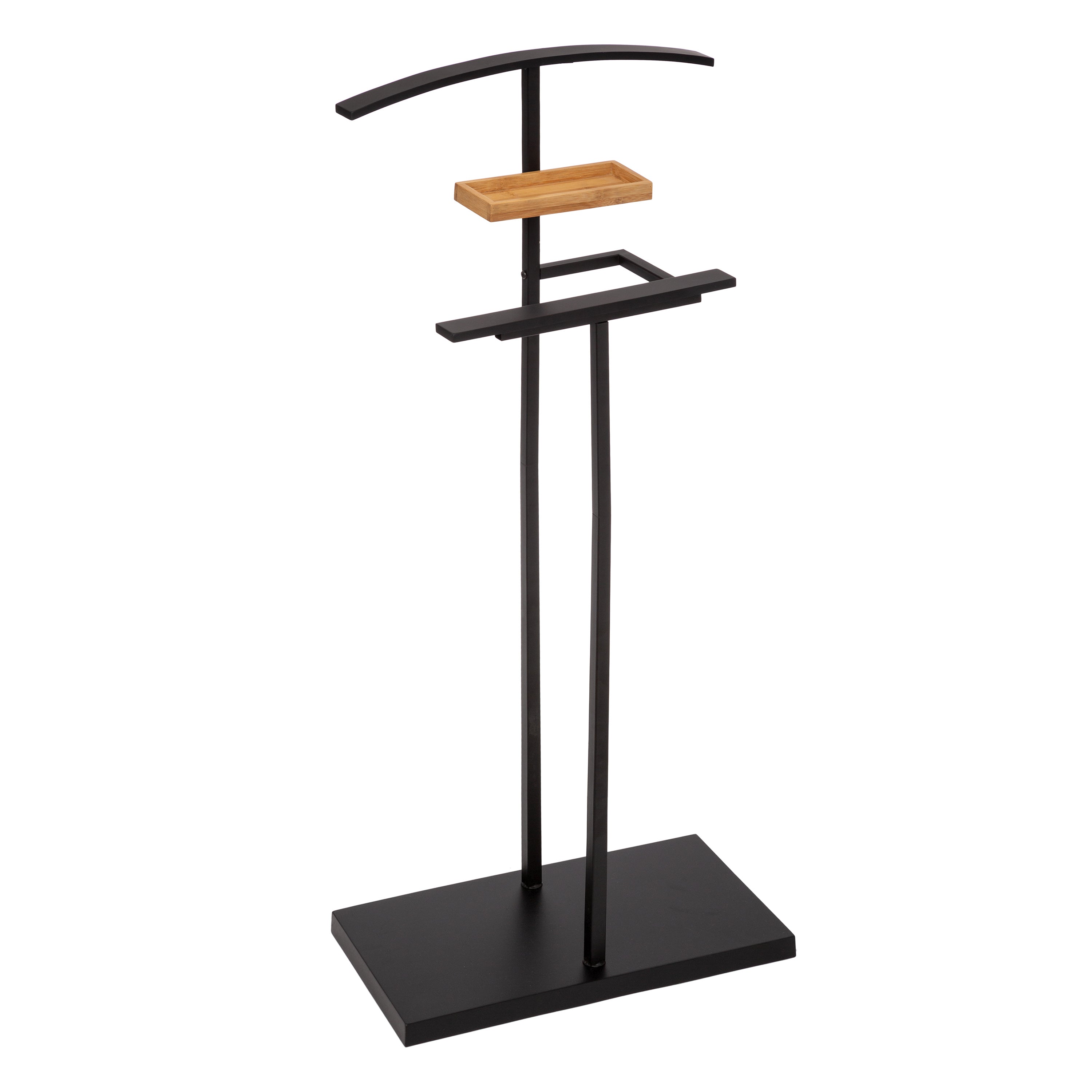Organizator casa, valet metal negru-bambus - Five