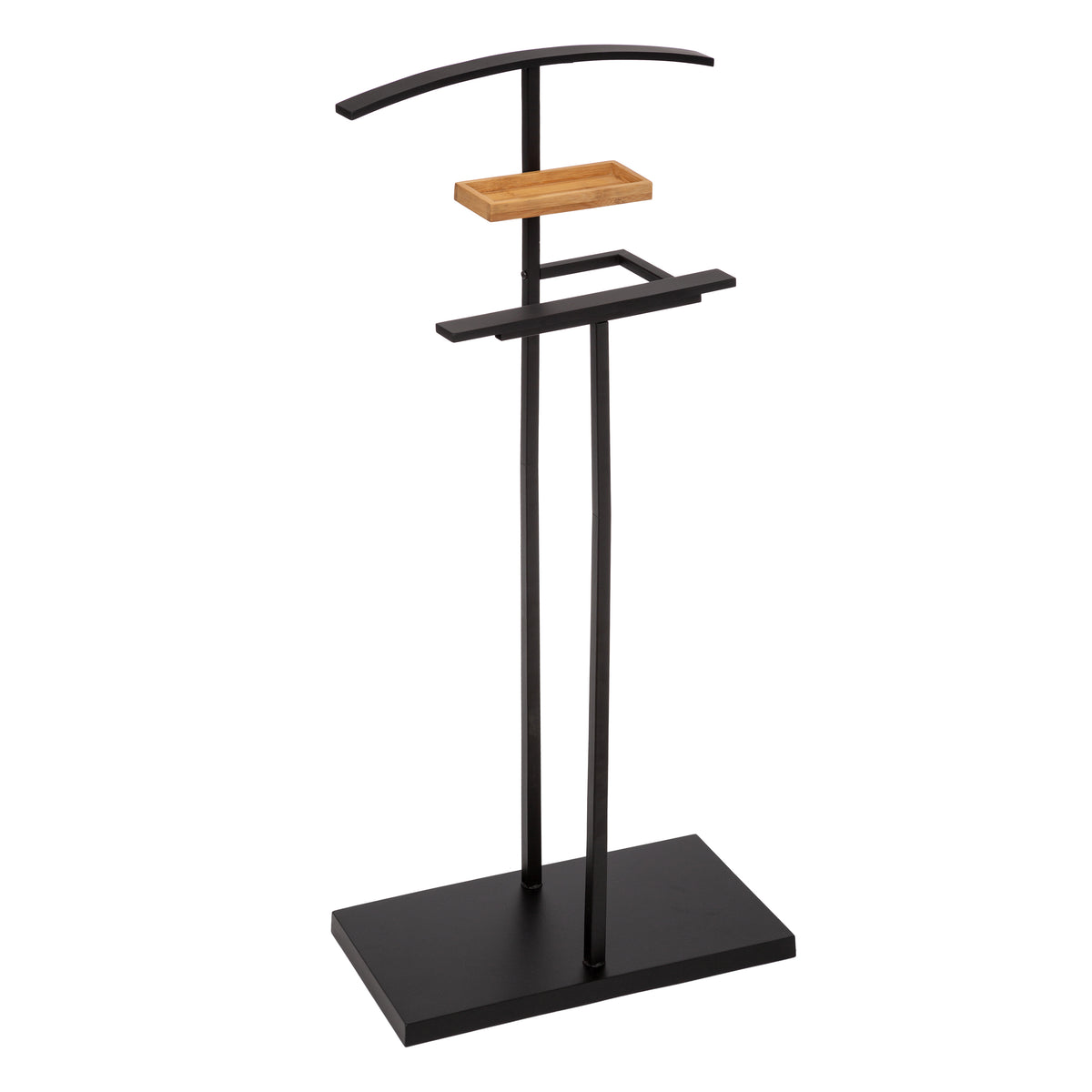 Organizator casa, valet metal negru-bambus - Five
