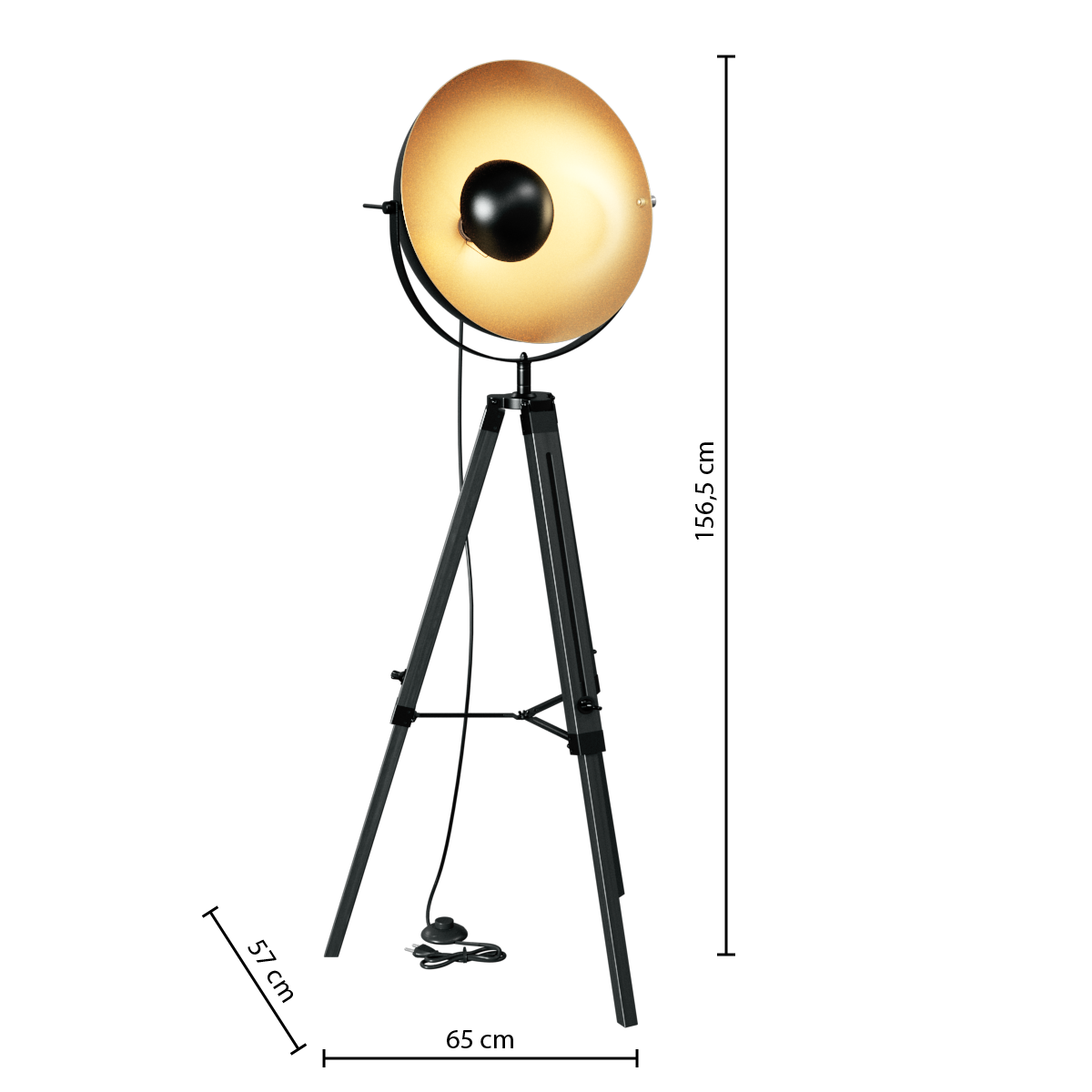 Corp de iluminat, lahti lampa podea trepied neg H160 cm - Atmosphera