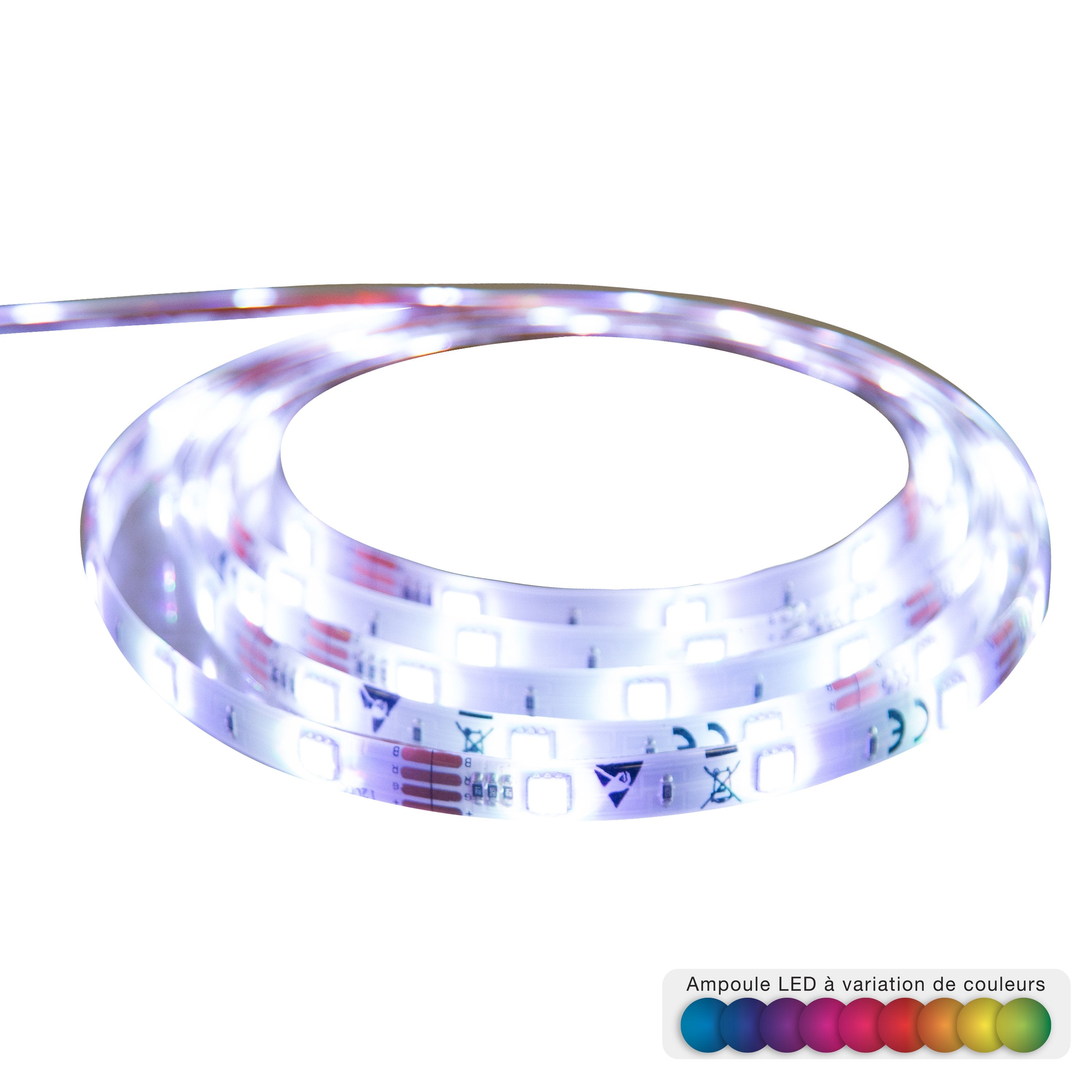 Banda LED cu alimentare la priza 3 m lungime lumina multicolora cu telecomanda Atmosphera
