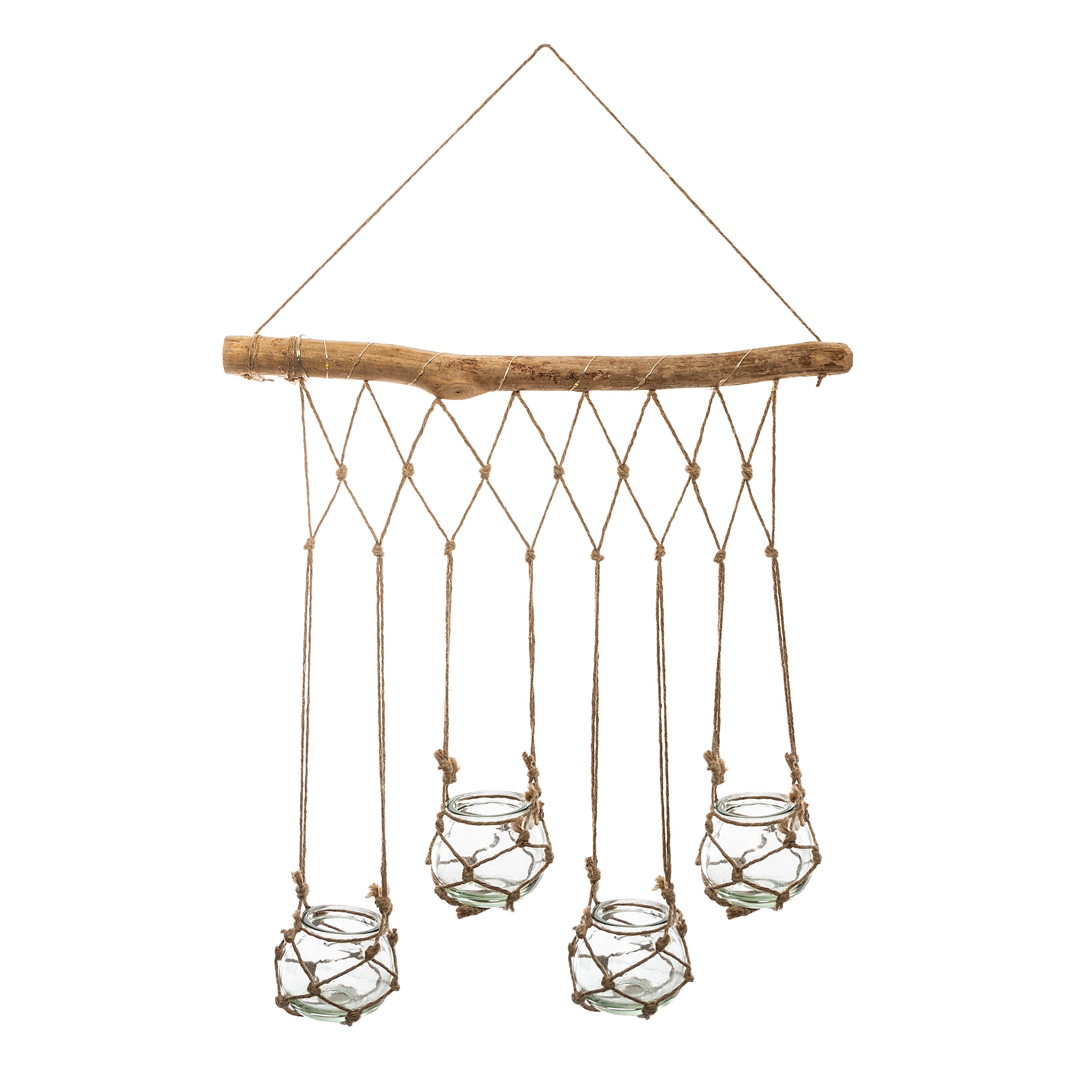 Vaza set 4 suport lemn cu LED - Atmosphera