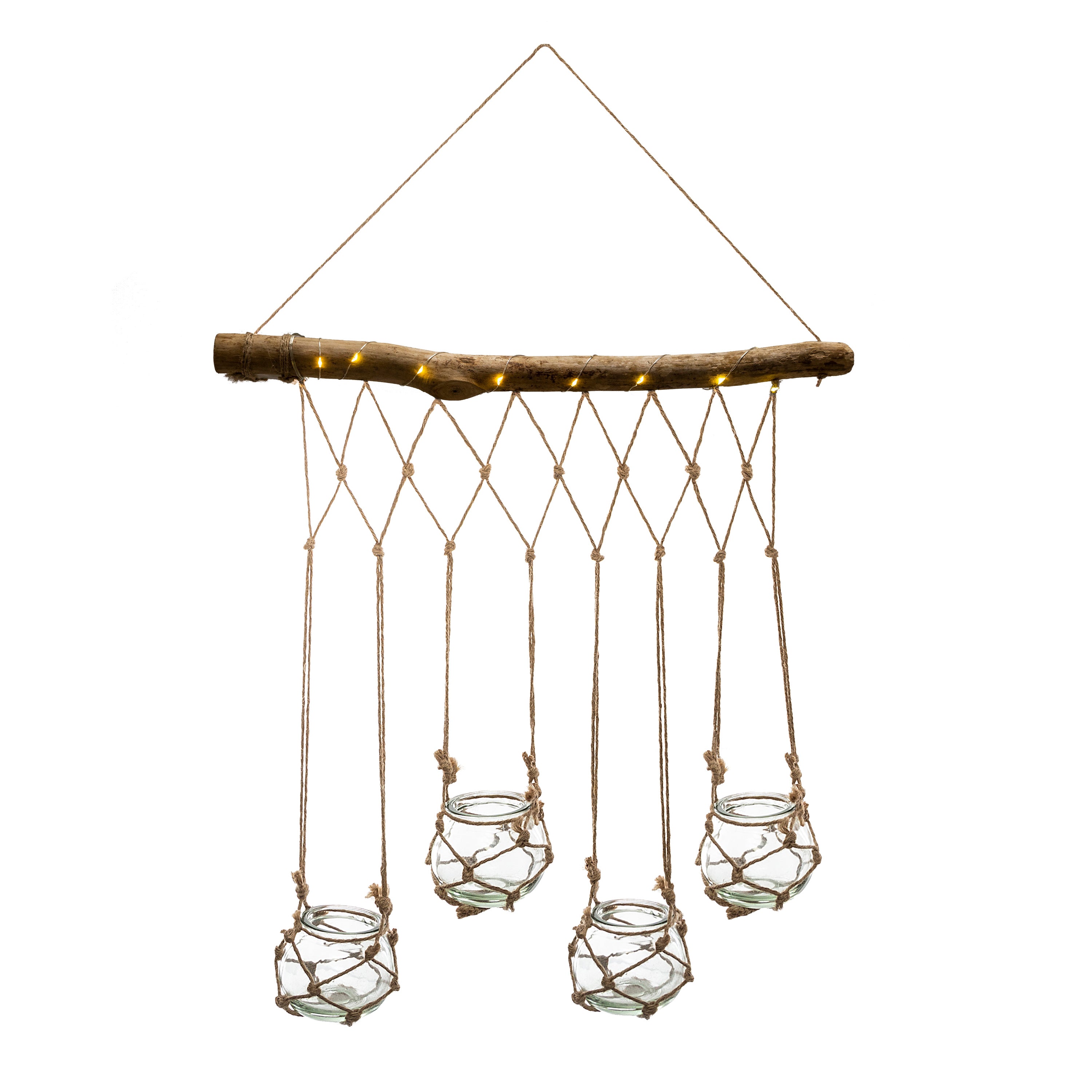 Vaza set 4 suport lemn cu LED - Atmosphera