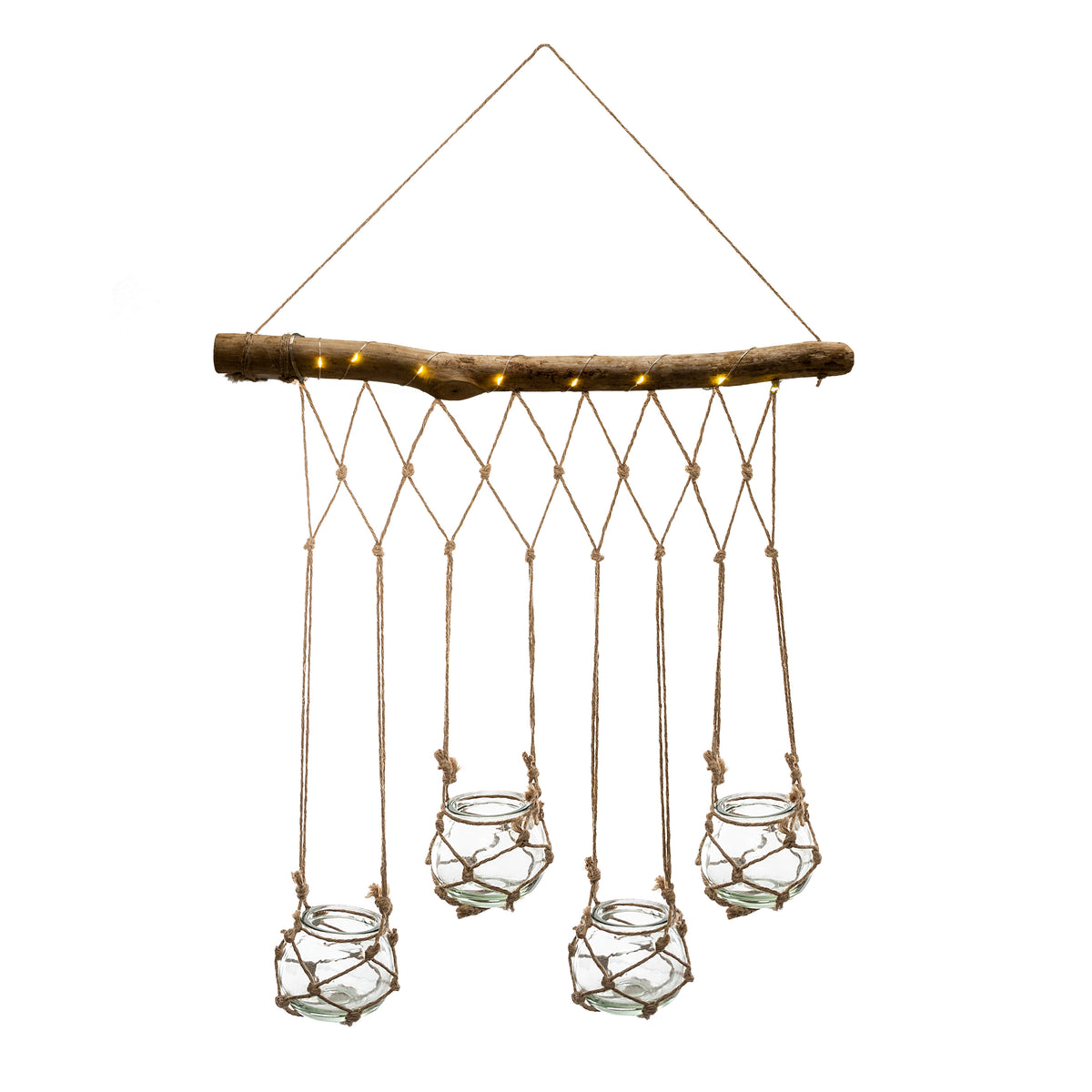 Vaza set 4 suport lemn cu LED - Atmosphera