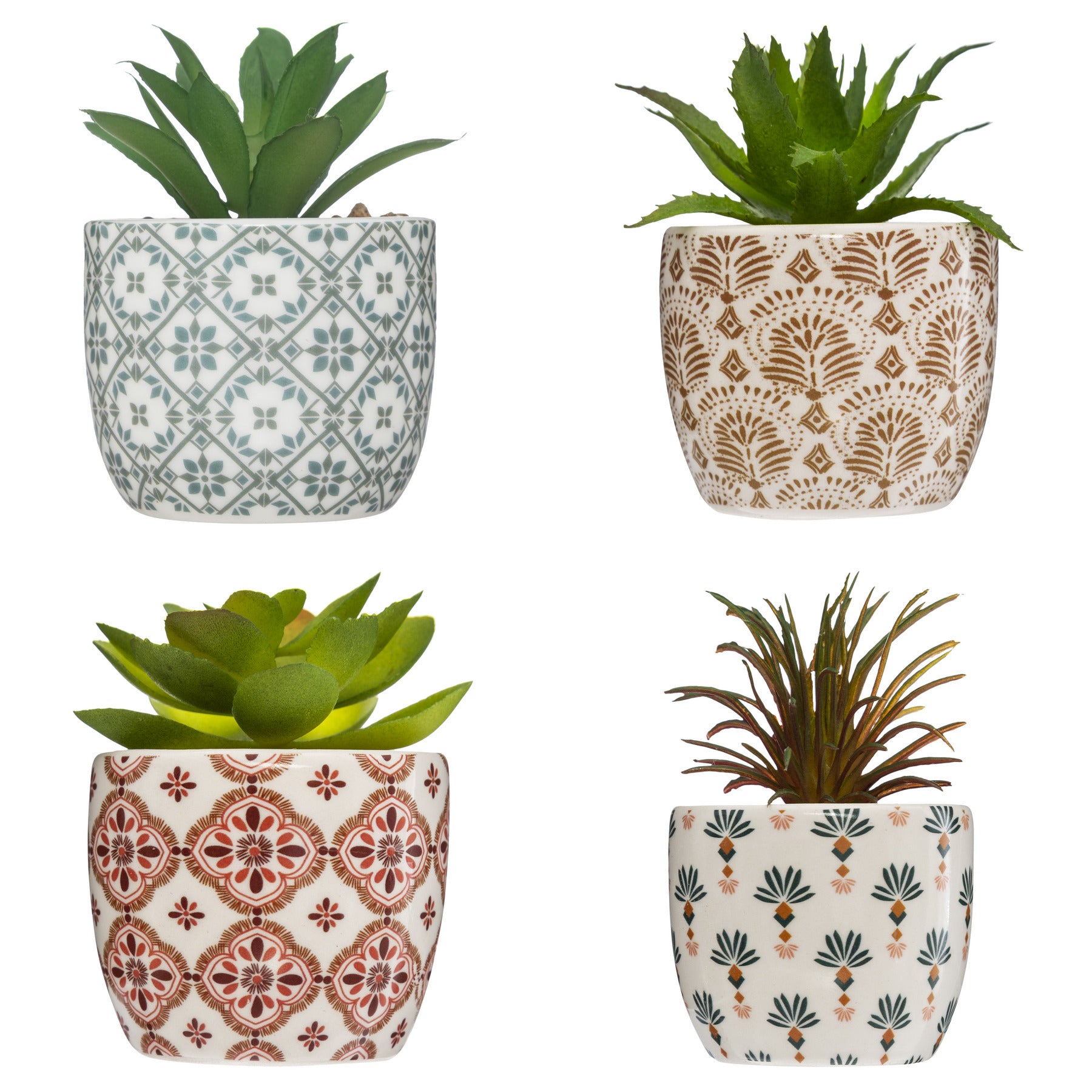 Floare decorativa, planta cu ghiveci ceramica imprimat D5,5 cm - Atmosphera