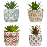 Floare decorativa, planta cu ghiveci ceramica imprimat D5,5 cm - Atmosphera