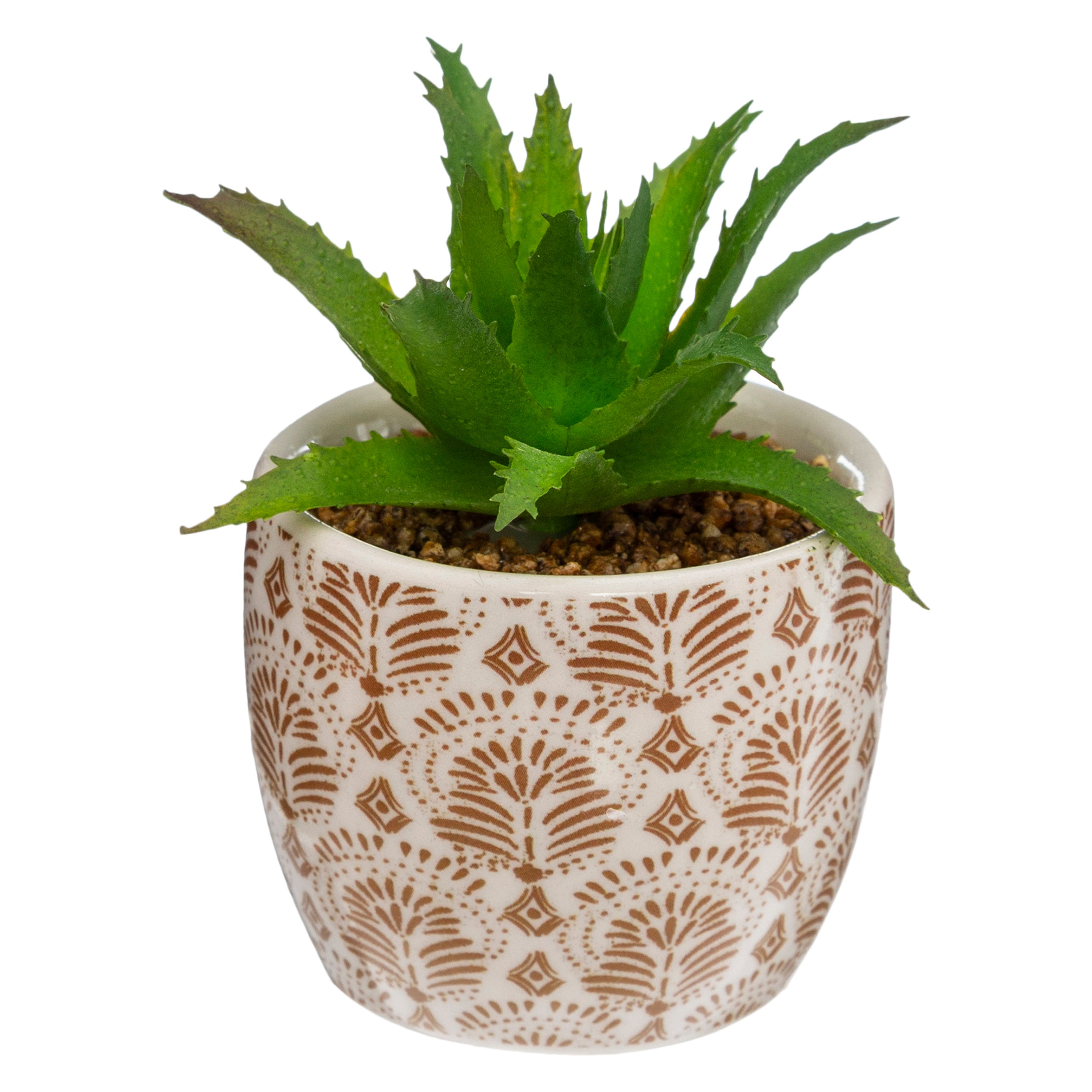 Floare decorativa, planta cu ghiveci ceramica imprimat D5,5 cm - Atmosphera