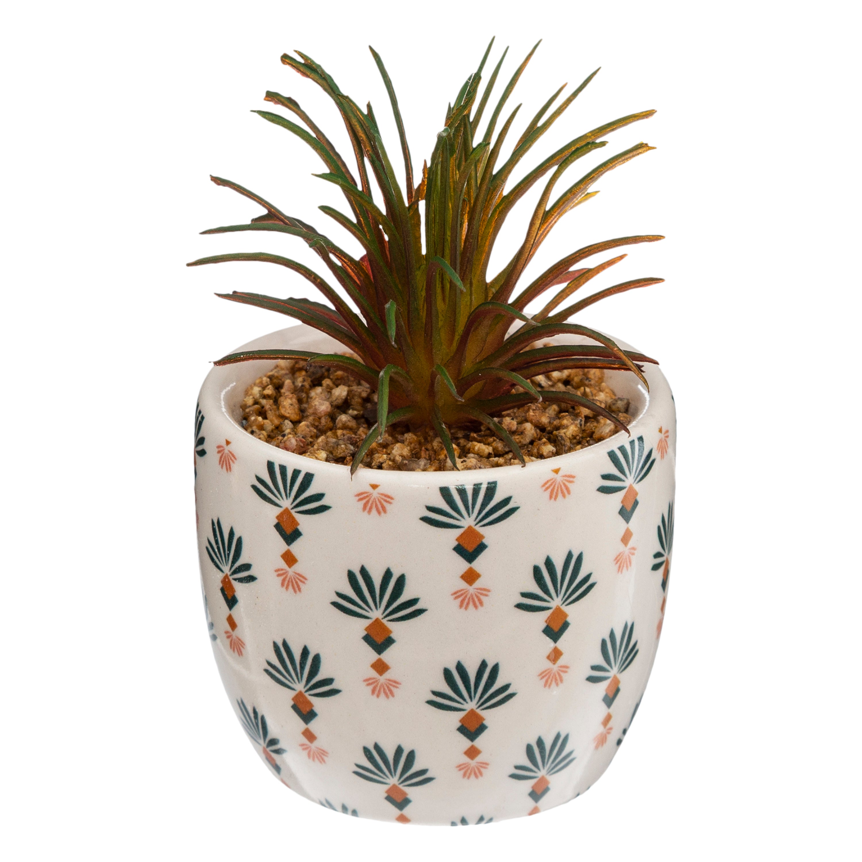 Floare decorativa, planta cu ghiveci ceramica imprimat D5,5 cm - Atmosphera