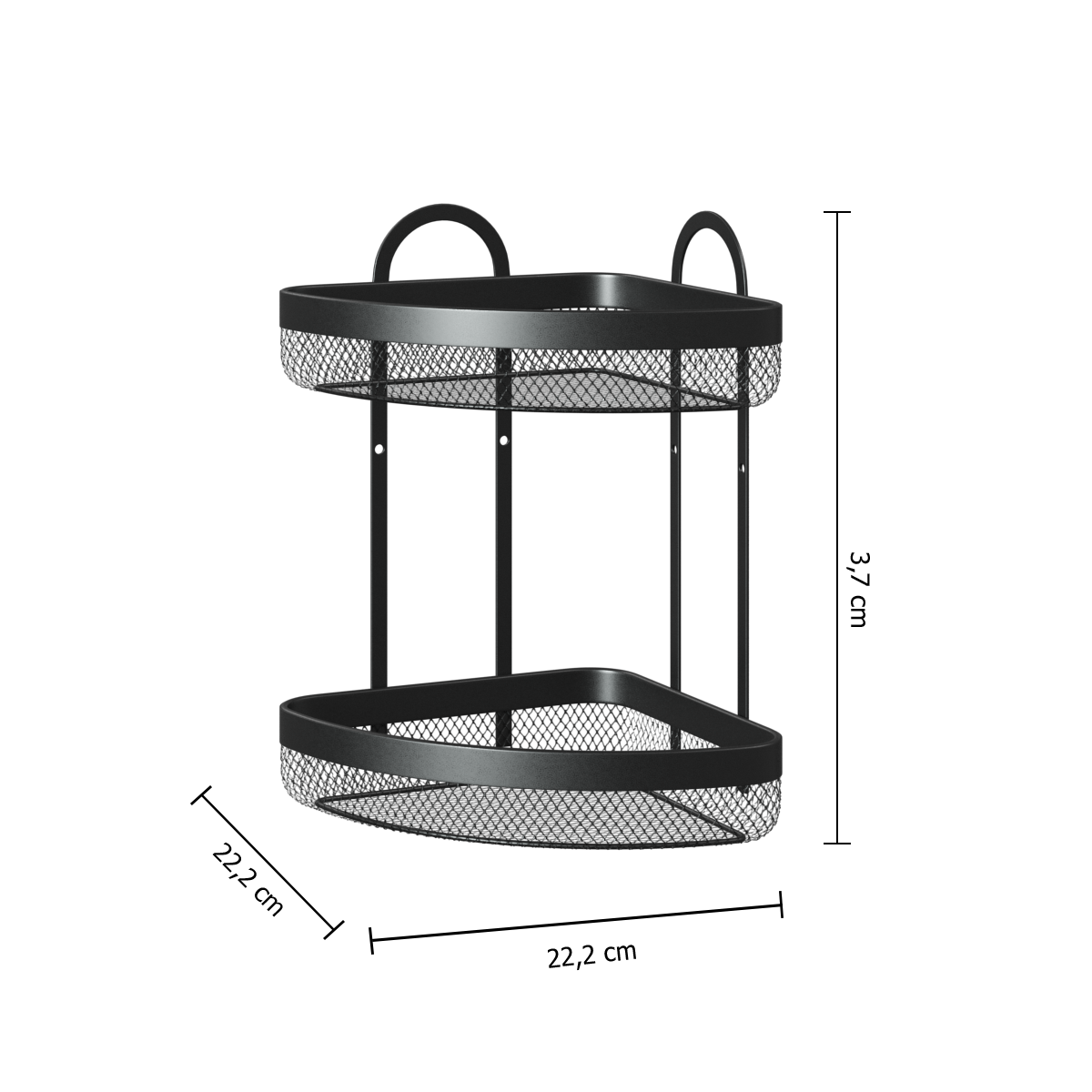 Etajera colt metal negru 2 niveluri mayaj - Five
