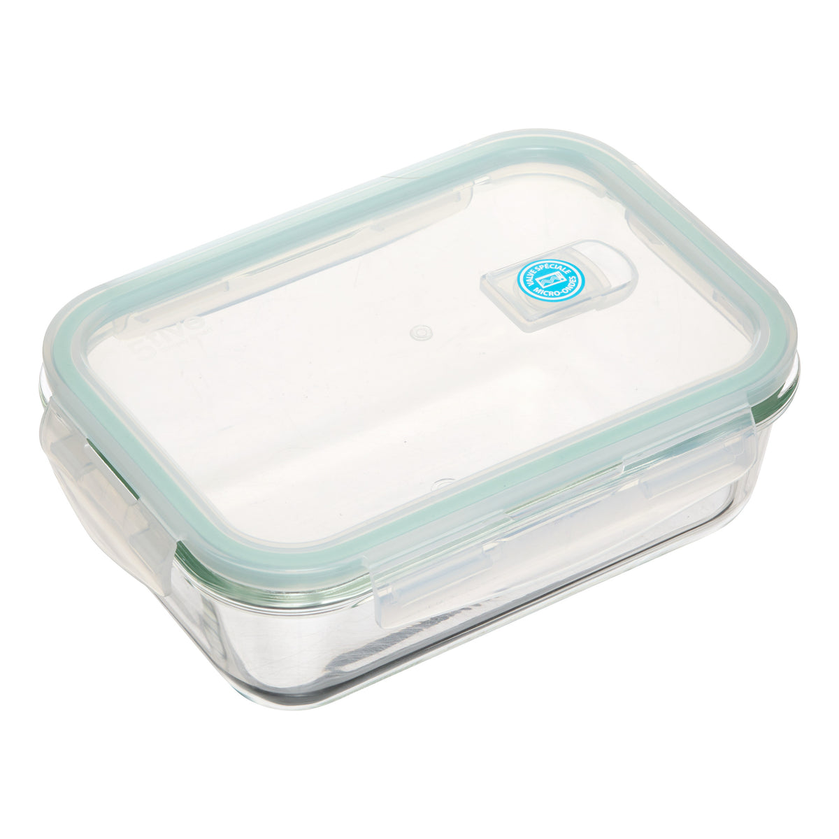 Cutie dreptunghiular sticla 1,18 l clipeat - Five