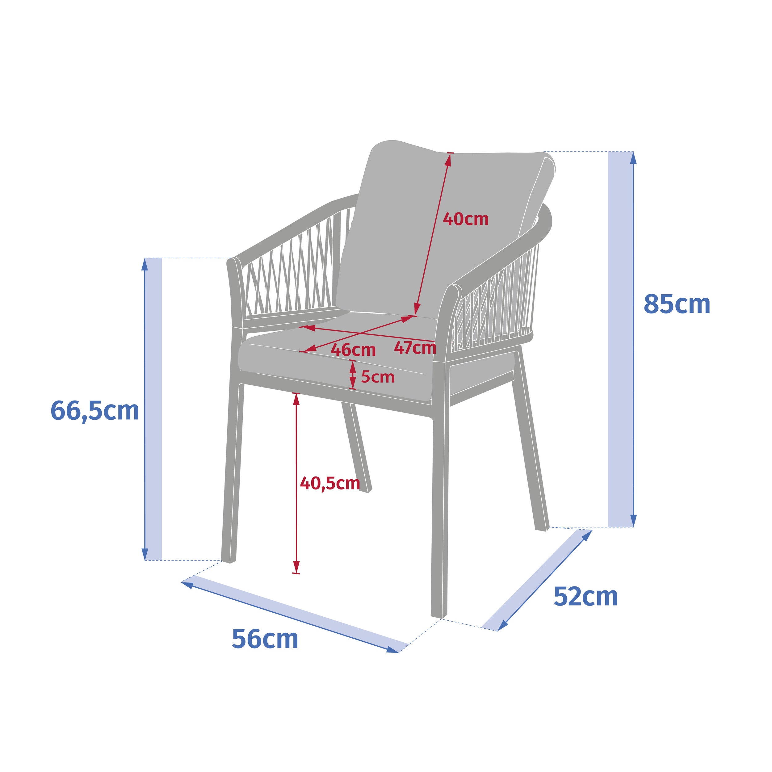 Set de 2 scaune de gradina Oriengo pentru cafenea - Hesperide