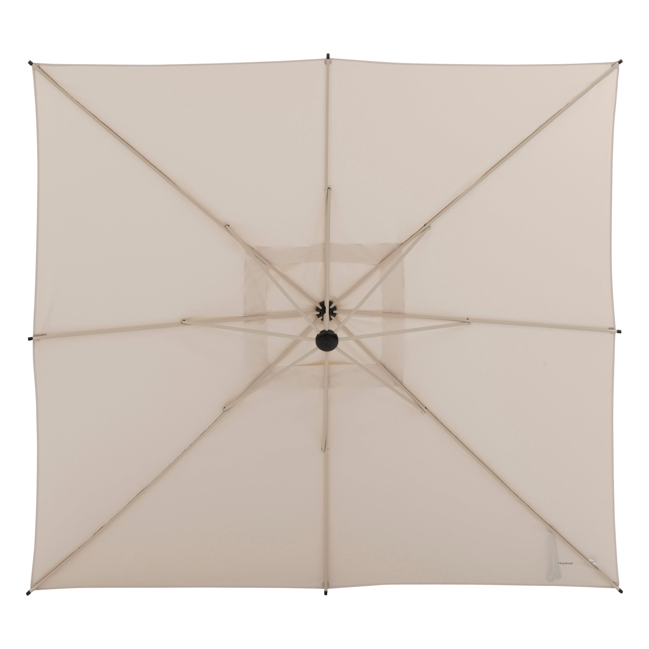 Umbrela de soare patrata Manoa, lut si grau, 2,5 x 2,5 m, din aluminiu, otel si poliester - Hesperide
