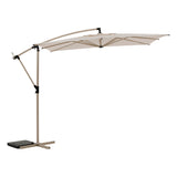 Umbrela de soare patrata Manoa, lut si grau, 2,5 x 2,5 m, din aluminiu, otel si poliester - Hesperide