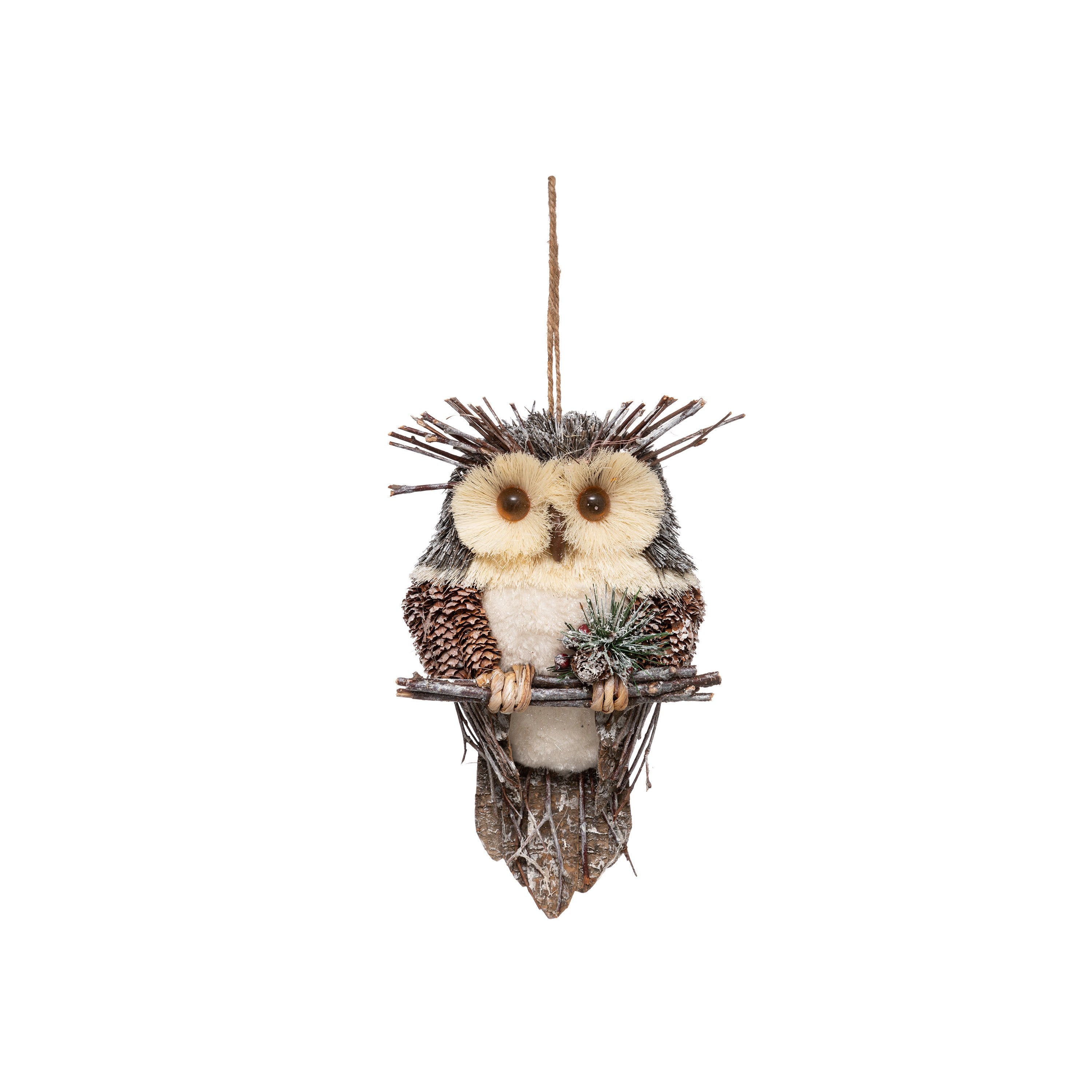Bufnita pe creanga, ornament suspendat, H 28 cm | Atmosphera