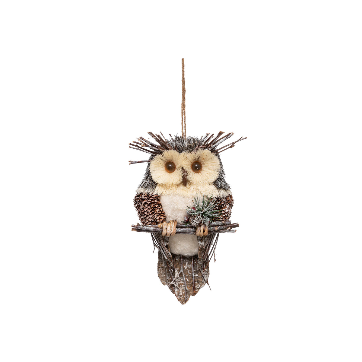 Bufnita pe creanga, ornament suspendat, H 28 cm | Atmosphera