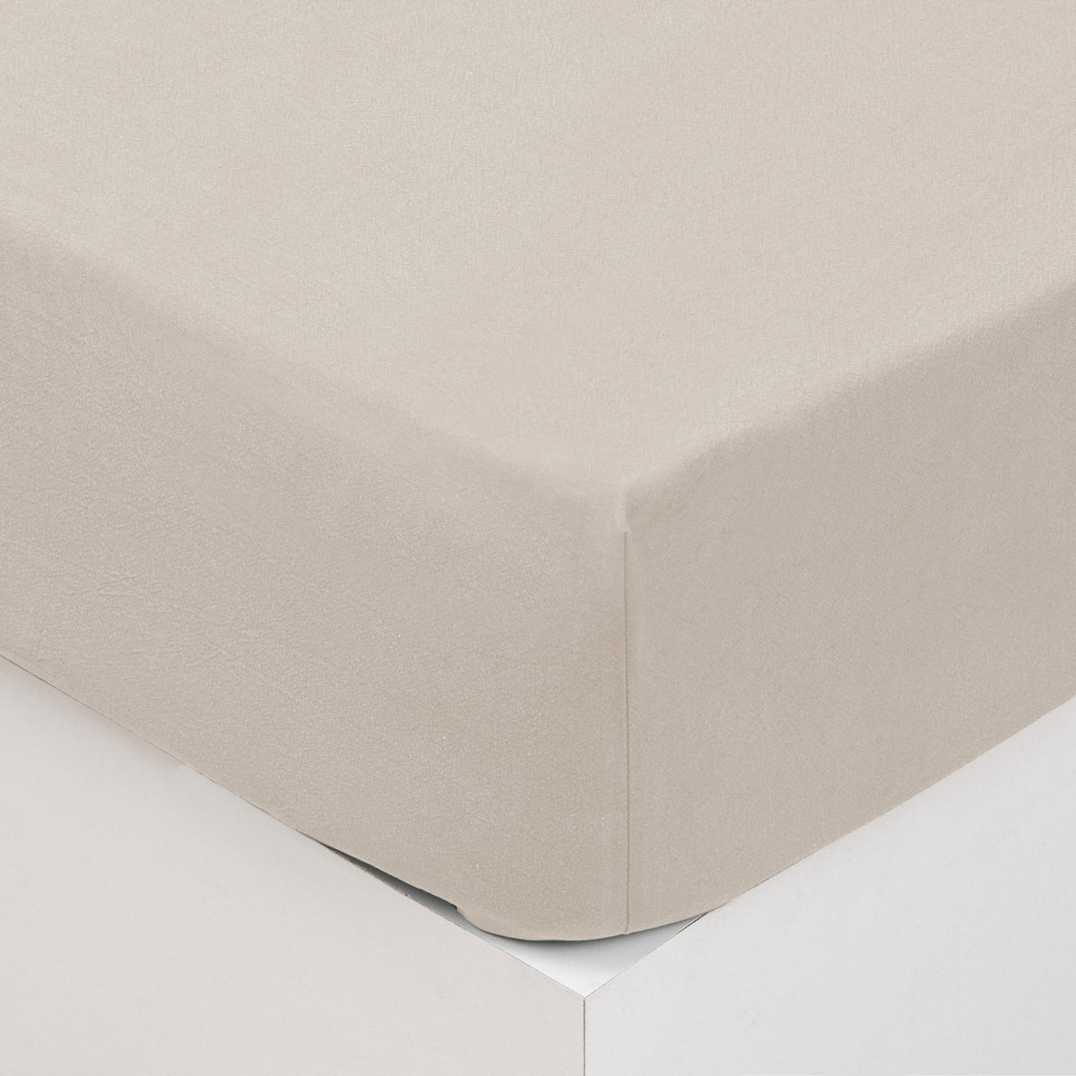 Cearsaf de pat cu elastic din bumbac spalat - Alb-ivoriu, 160x200 cm - Atmosphera
