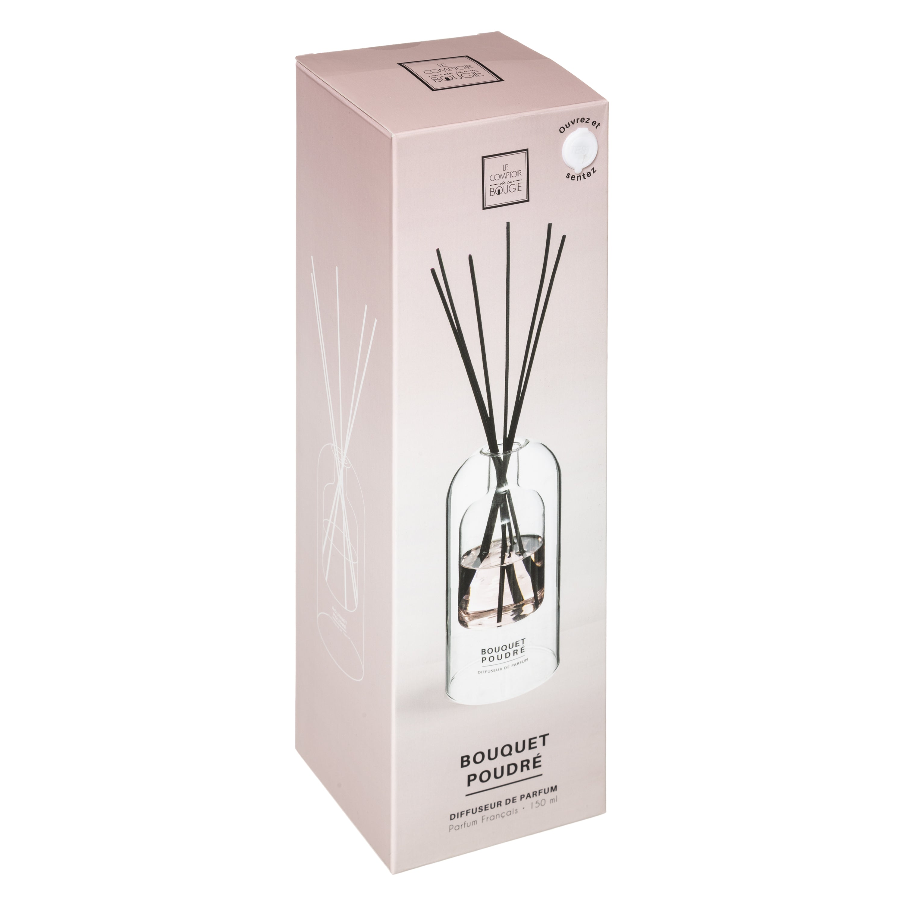 Difuzor de parfum "Ilan" - Trandafir, Iasomie, Mosc alb, 150 ml - Atmosphera