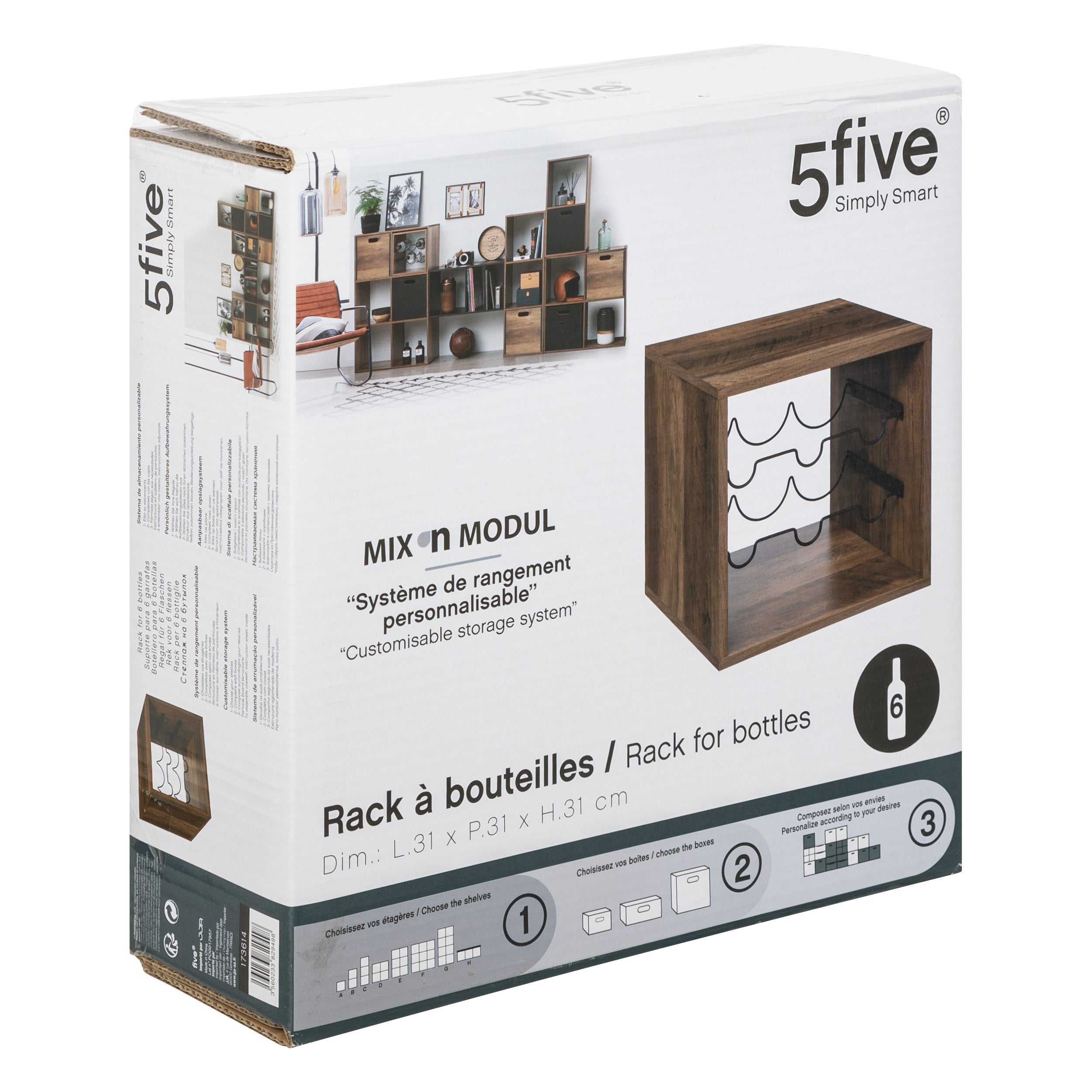 Cos 31 x 31 cm suport vinuri - Five
