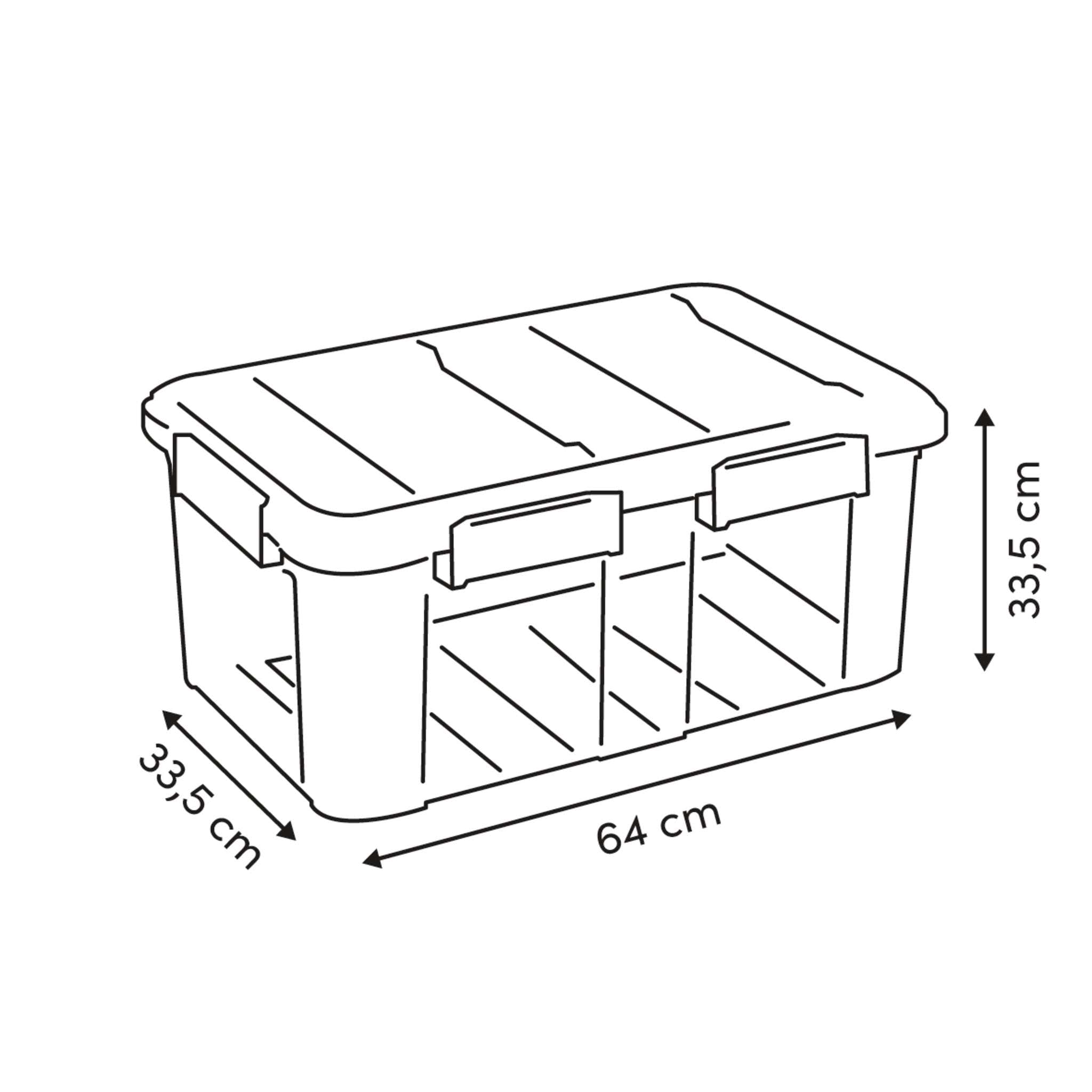 Cutie depozitare plastic cu capac, 75 l