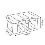 Cutie depozitare plastic cu capac, 75 l