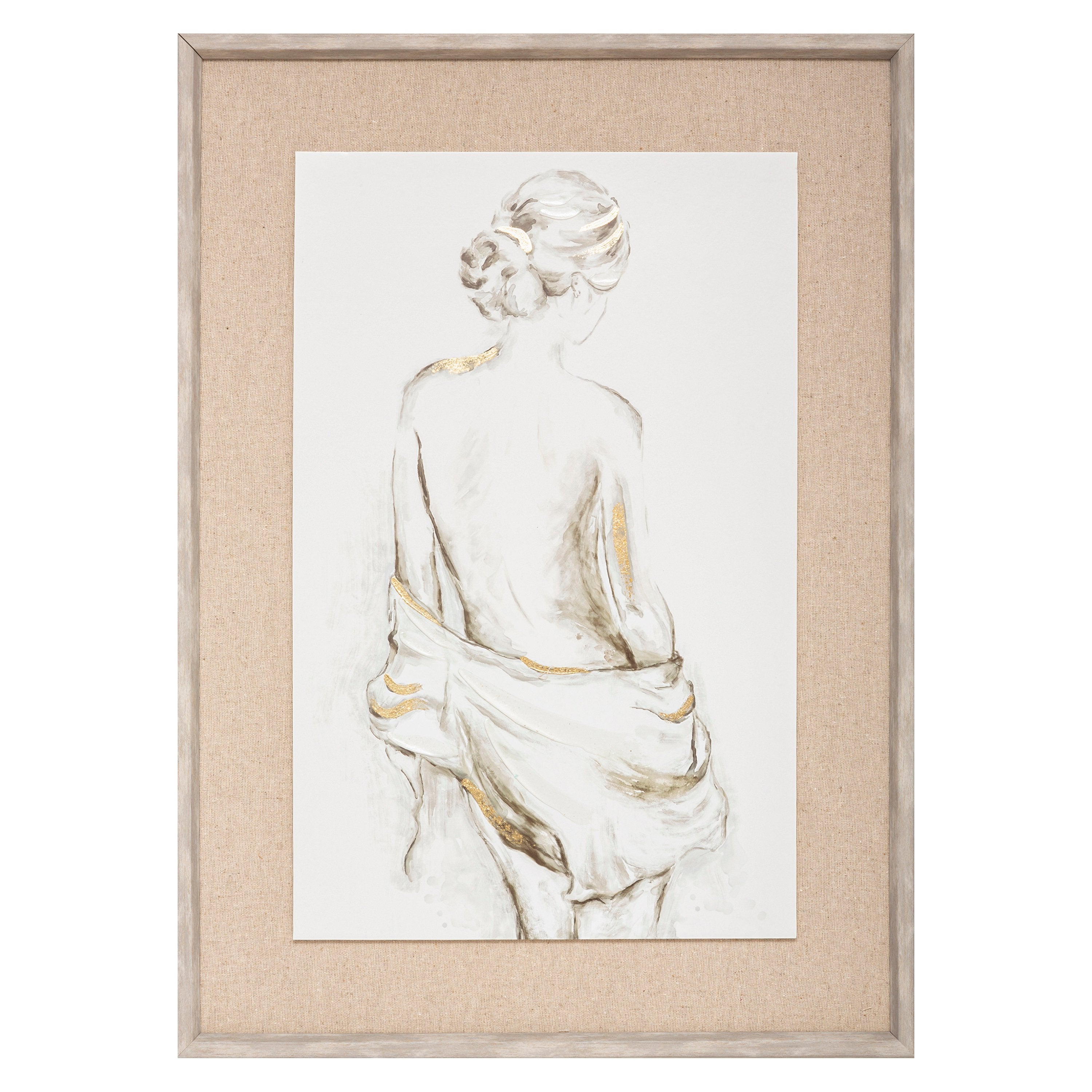 Tablou canvas imprimat Nude inramat 73 x 53 cm cu finisaj efect aluminiu Atmosphera