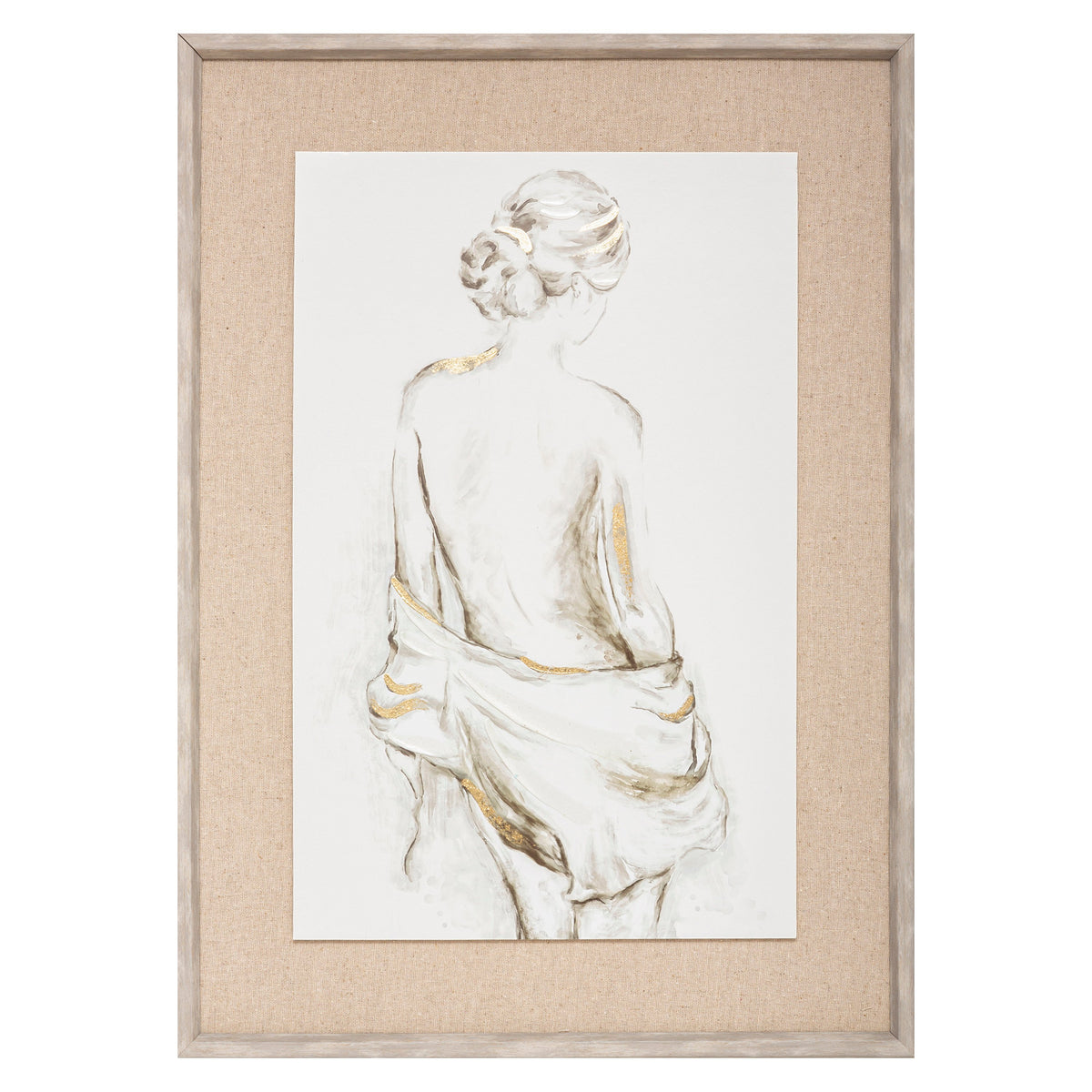Tablou canvas imprimat Nude inramat 73 x 53 cm cu finisaj efect aluminiu Atmosphera