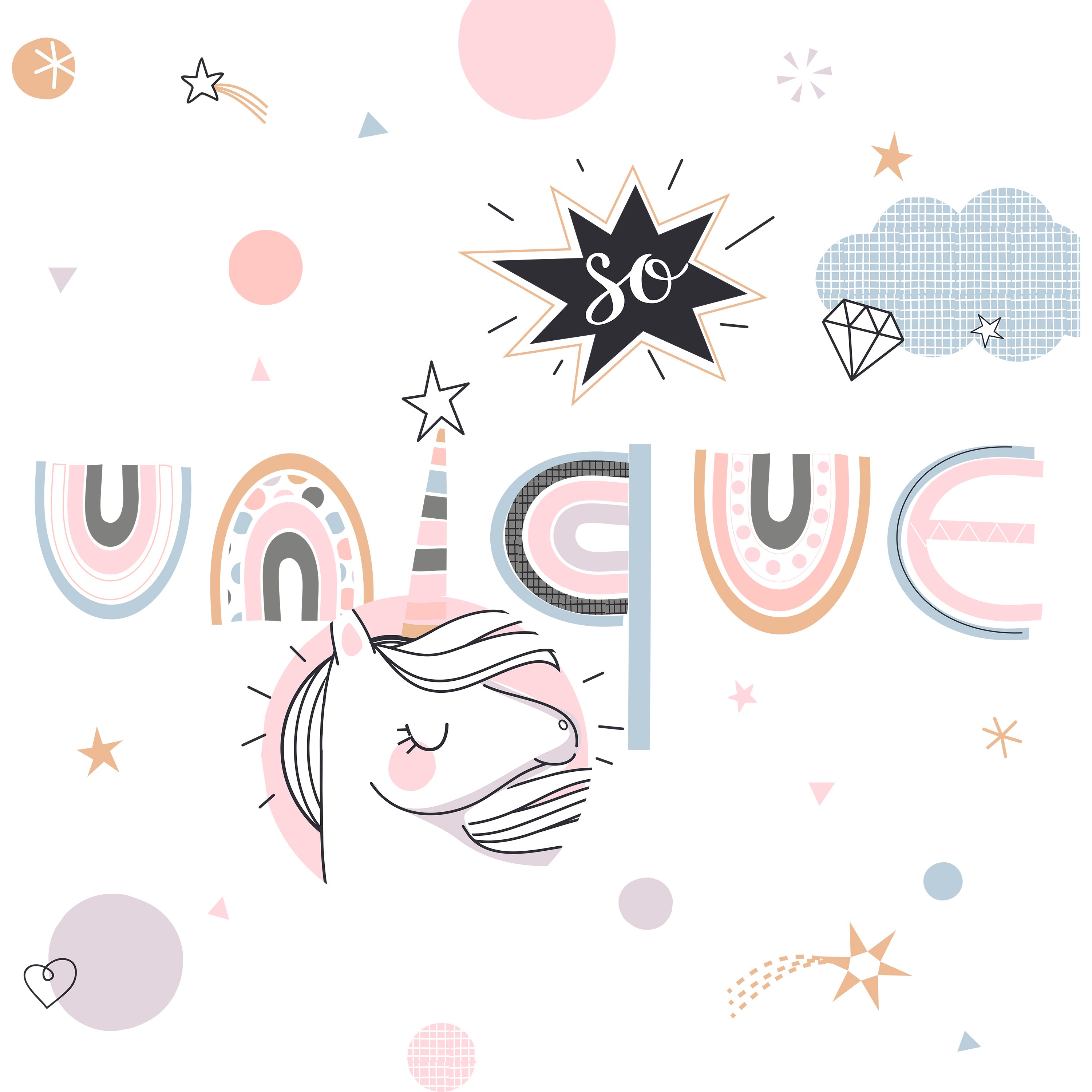 Decoratiune copii, lenjerie pat 140 x 200 cm unicorn - Atmosphera For Kids