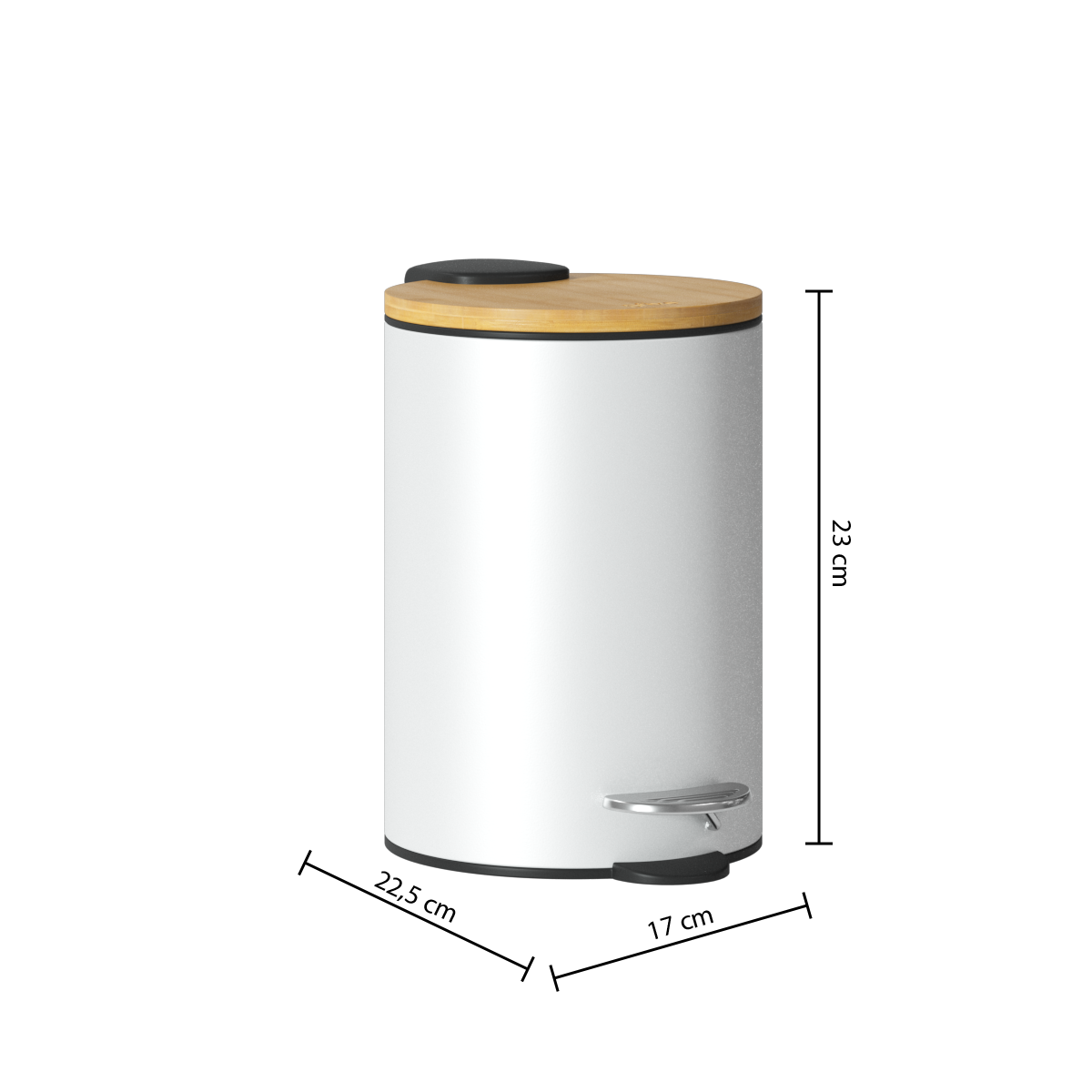 Cos gunoi 3 l alb modern - Five