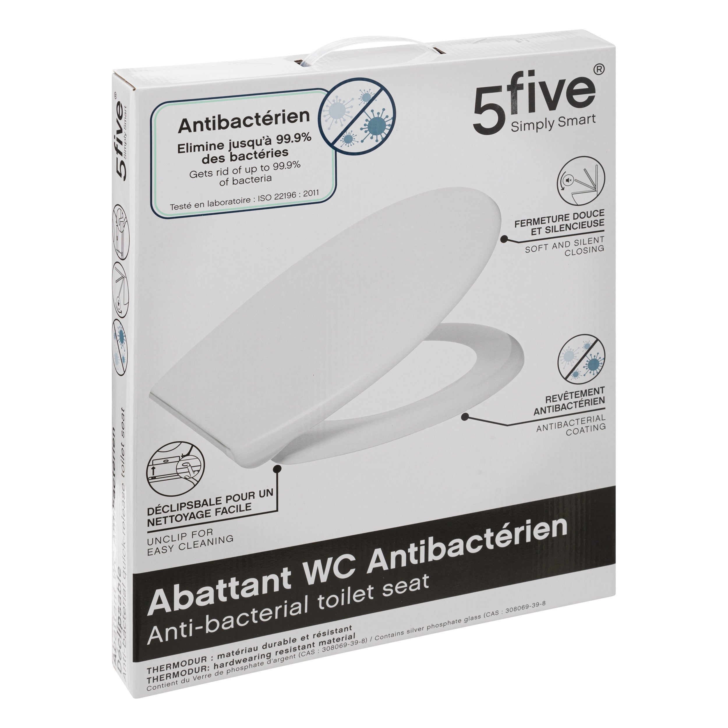 Capac wc moale antibac alb - Five