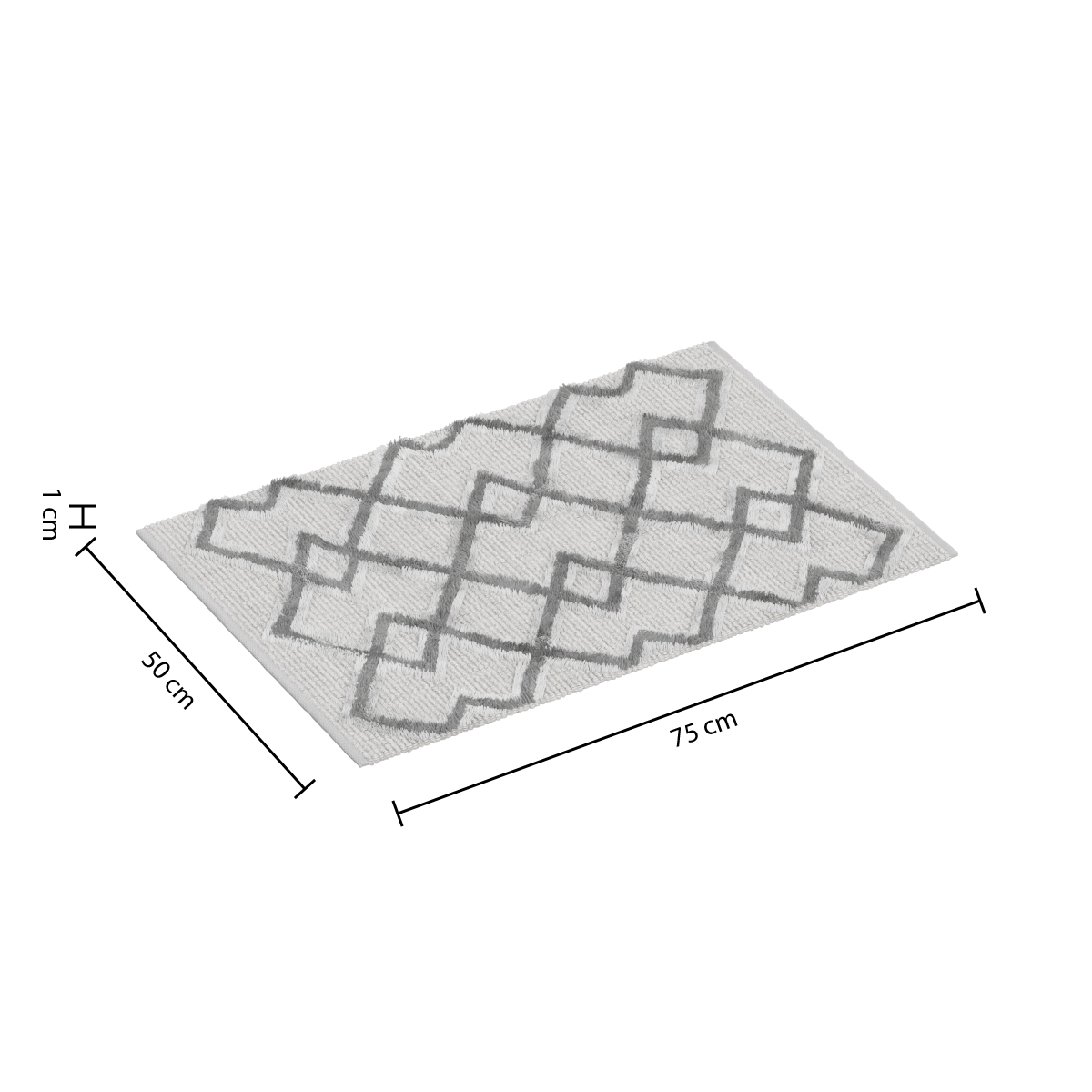 Covoras baie bumbac ethnic 50 x 75 cm gri - Five