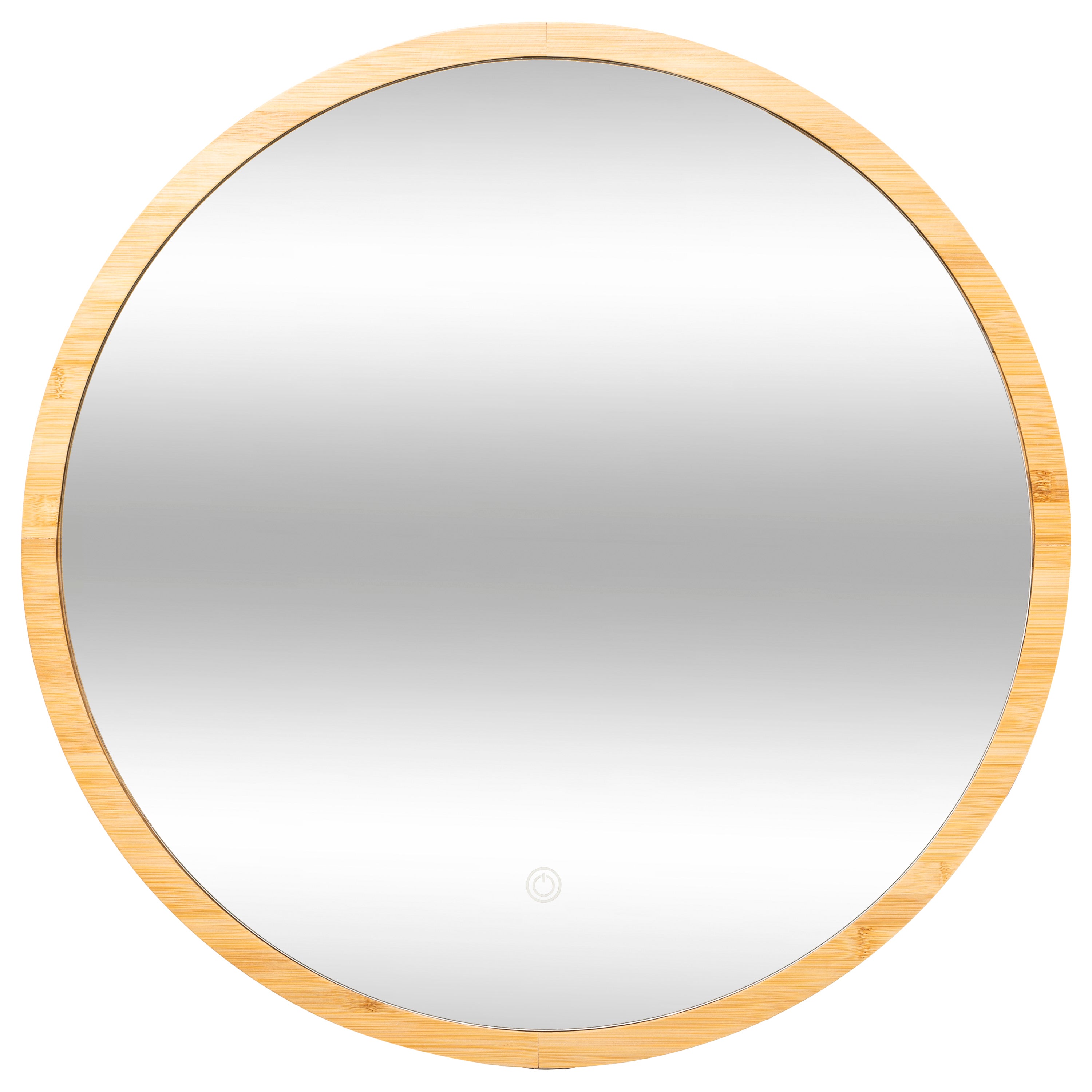 Oglinda rotunda perete bambus LED - Five
