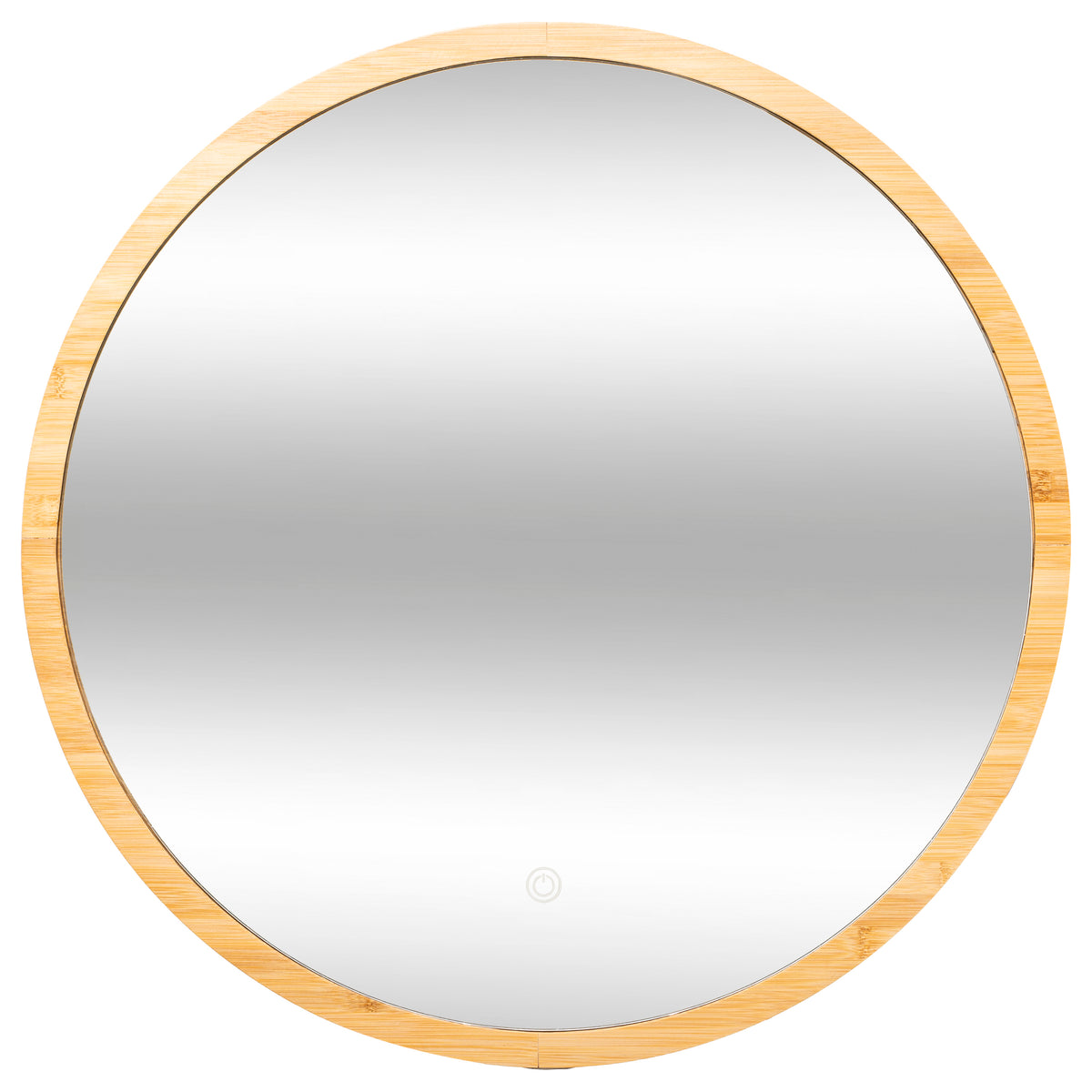 Oglinda rotunda perete bambus LED - Five