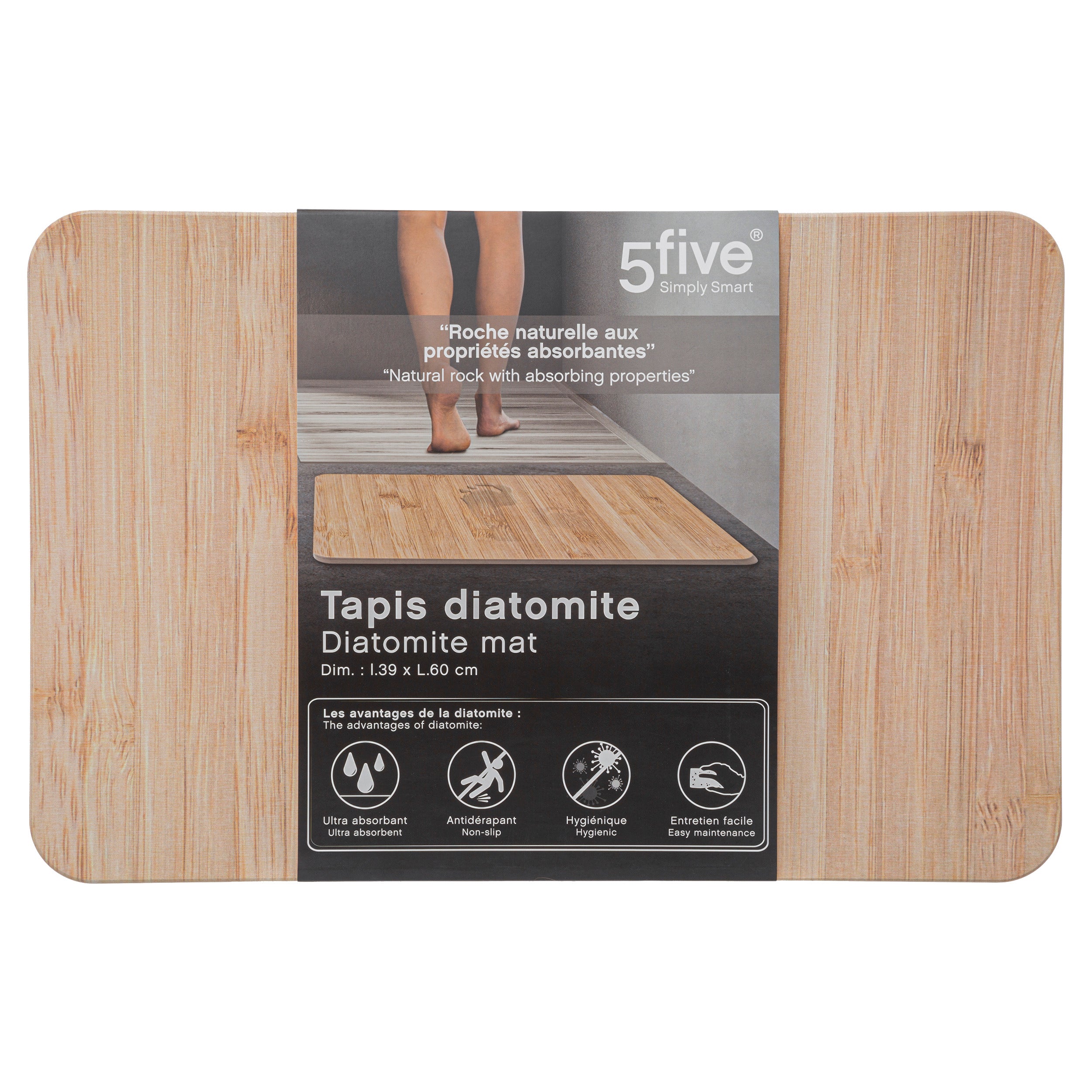 Covoras baie bambus diatomit 39 x 60 cm - Five