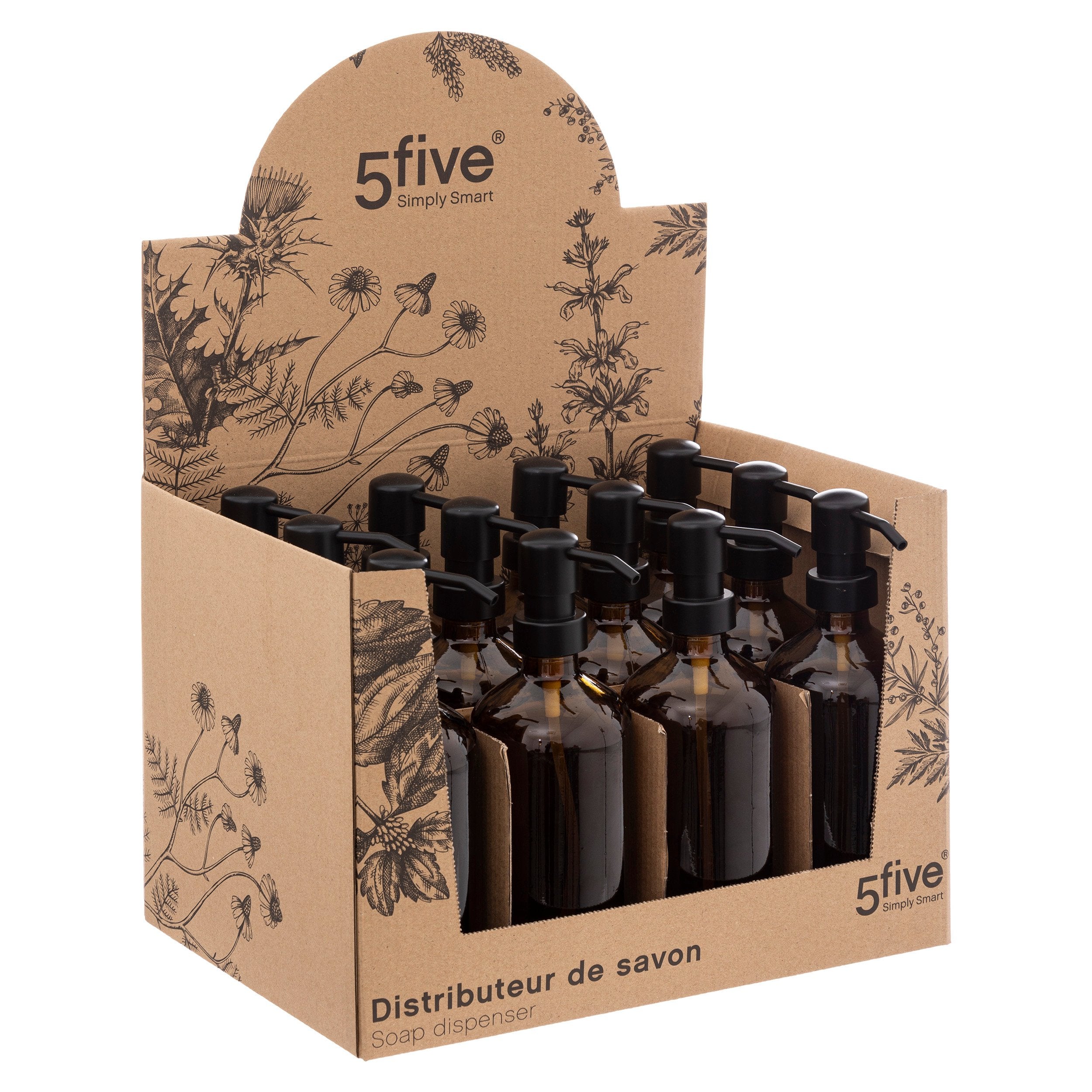 Dozator sapun sticla colorata 450 ml in cutie display