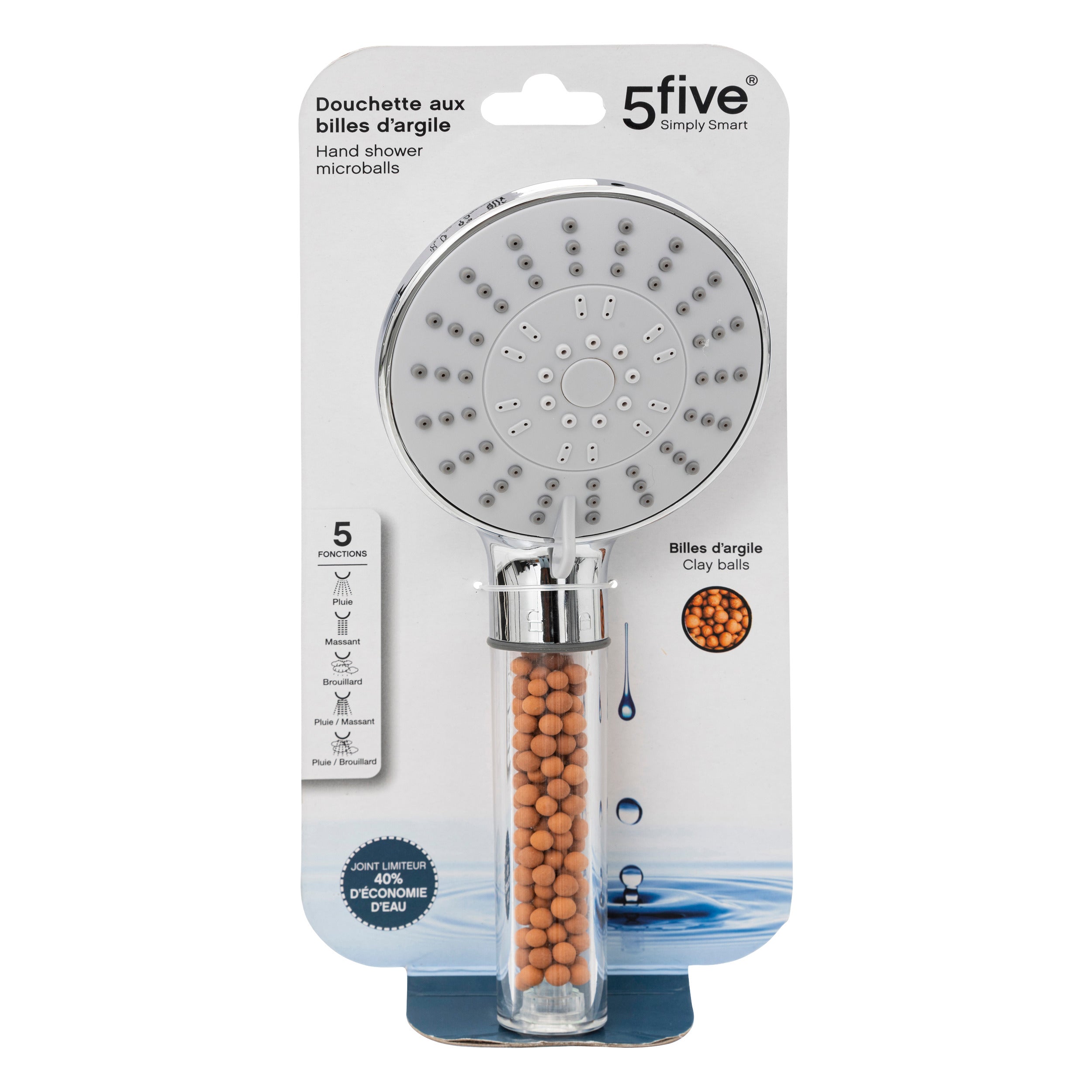 Cap de dus cu bile de filtrare, 5 functii