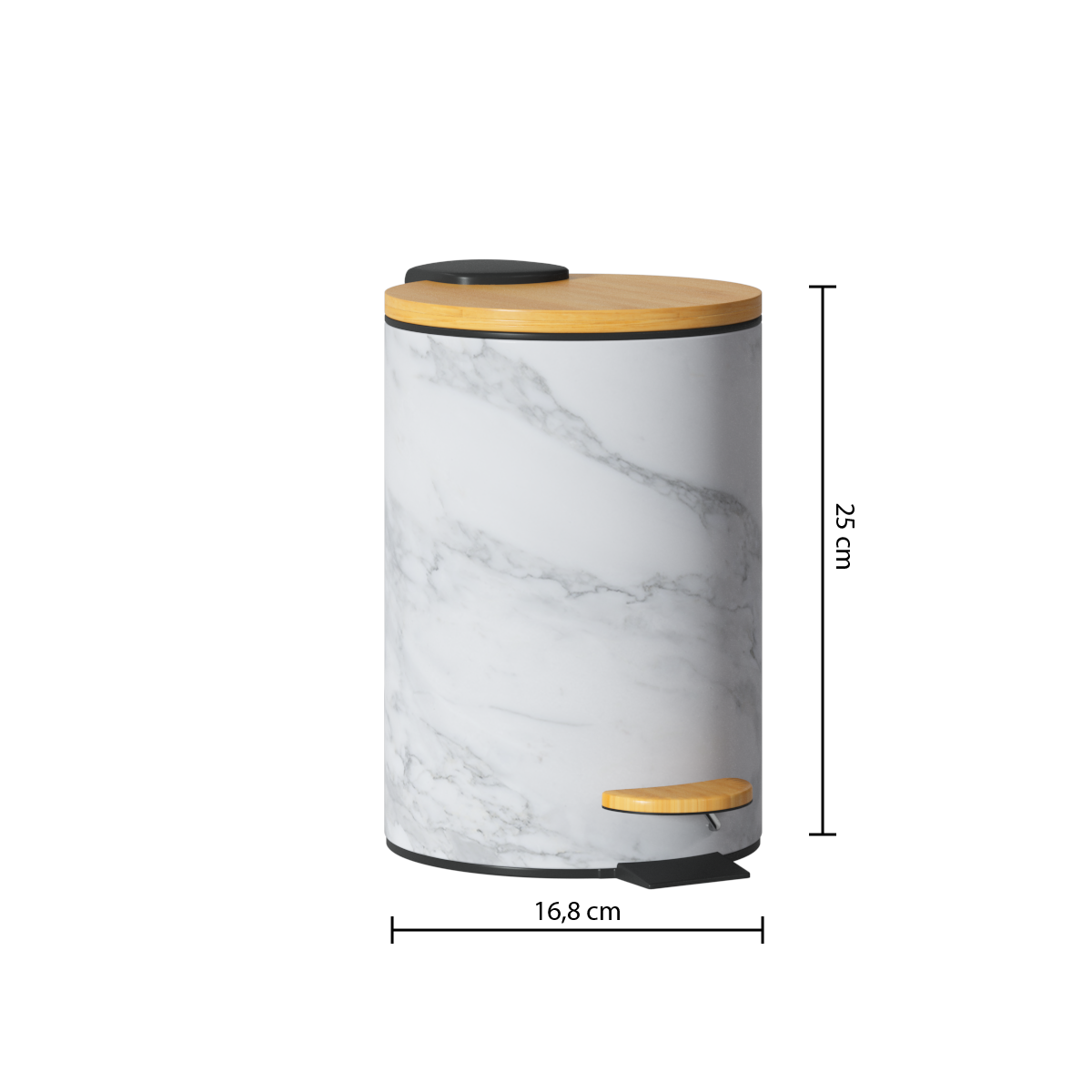 Cos gunoi softcl 3 l piele alb - Five