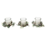 Set 3 lumanari cu frunze, albe, 180 g | Atmosphera
