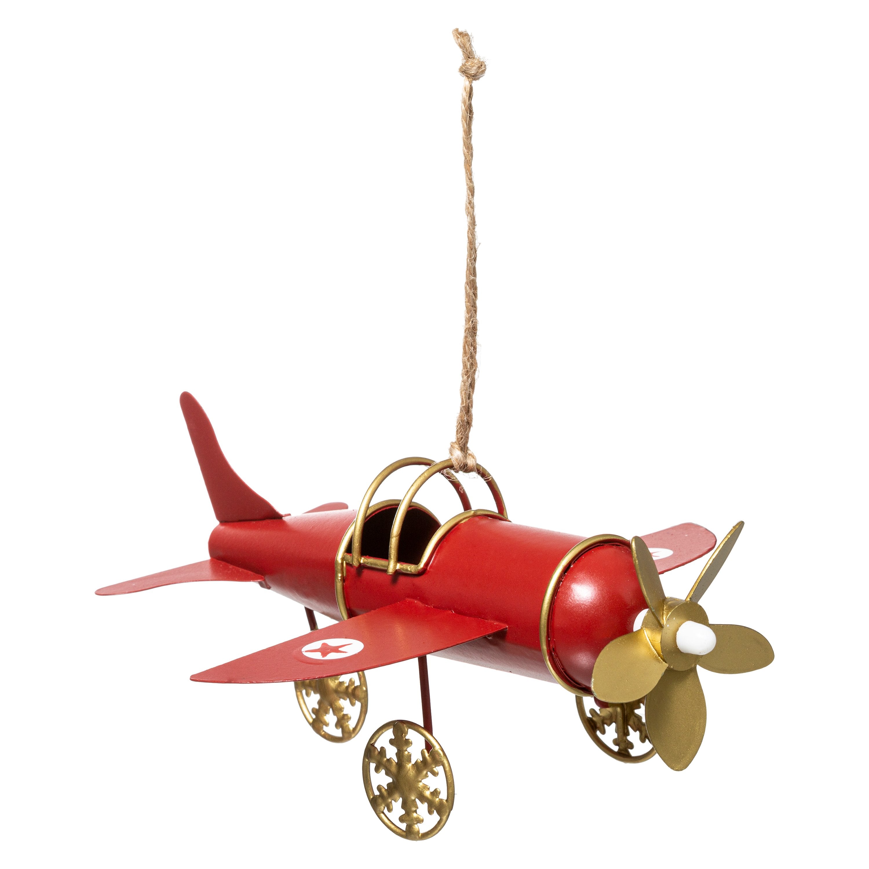 Figurina avion retro, rosu, 15 cm | Atmosphera