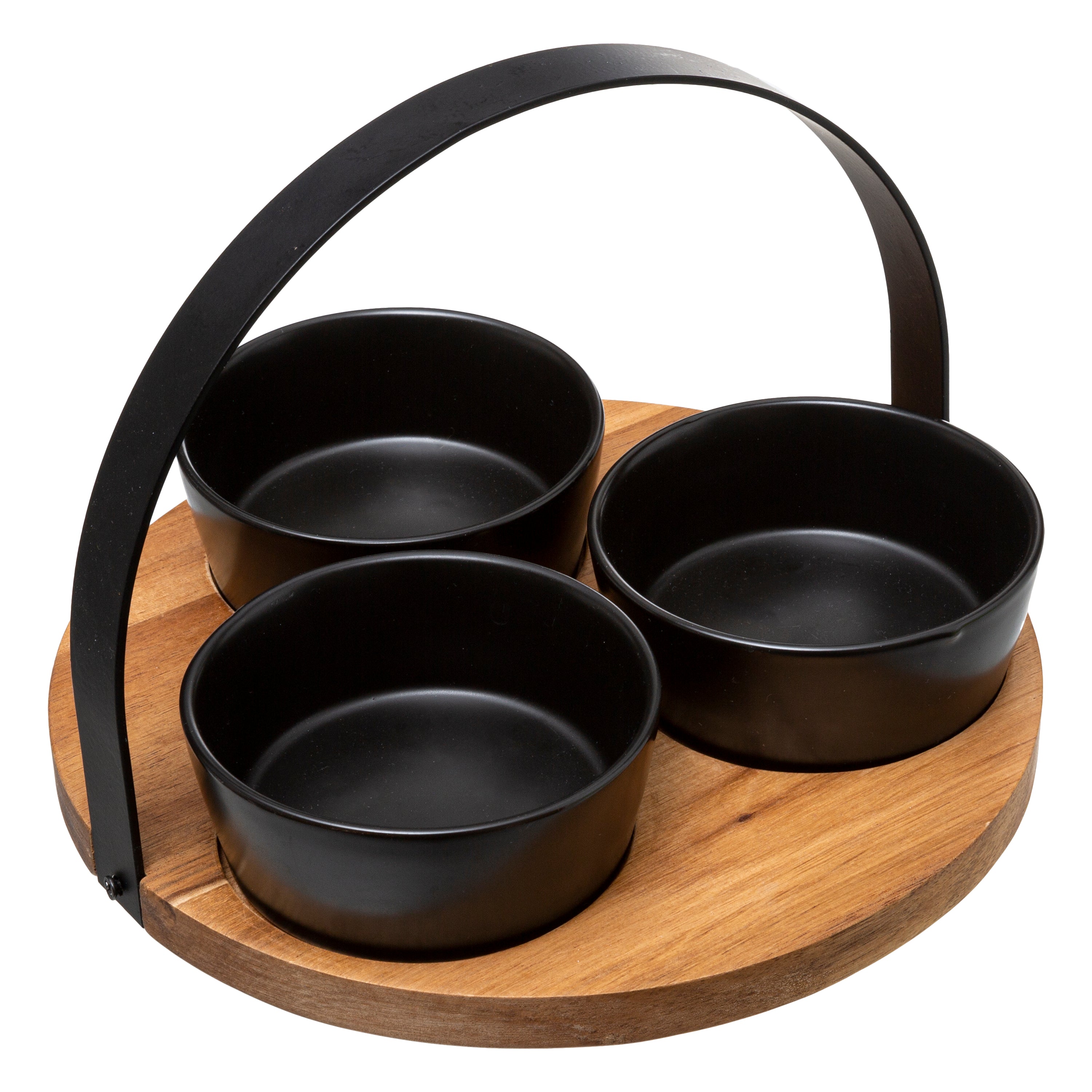 Set aperitiv lemn negru mina 4 piese - Secret de Gourmet
